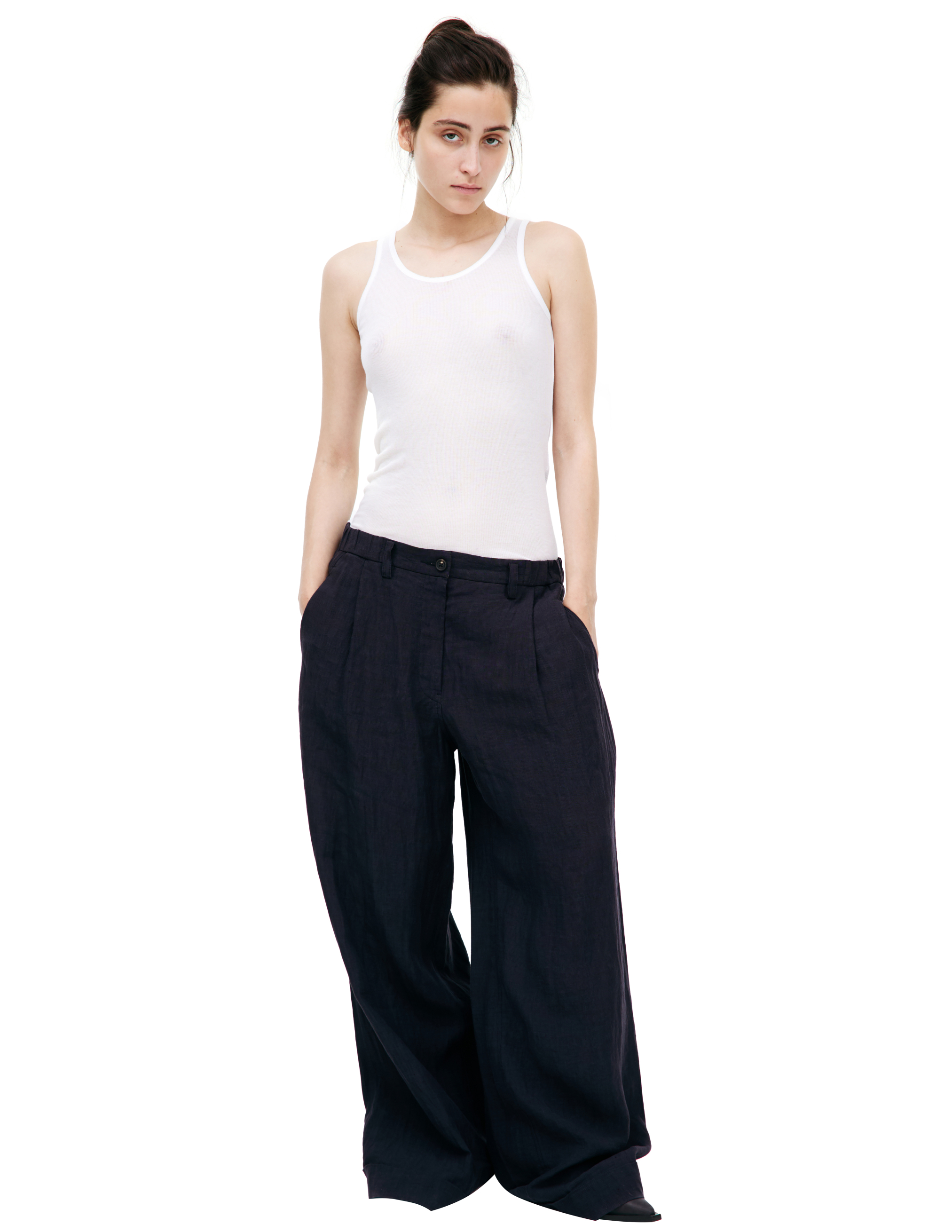 Широкие брюки из льна 100100₽