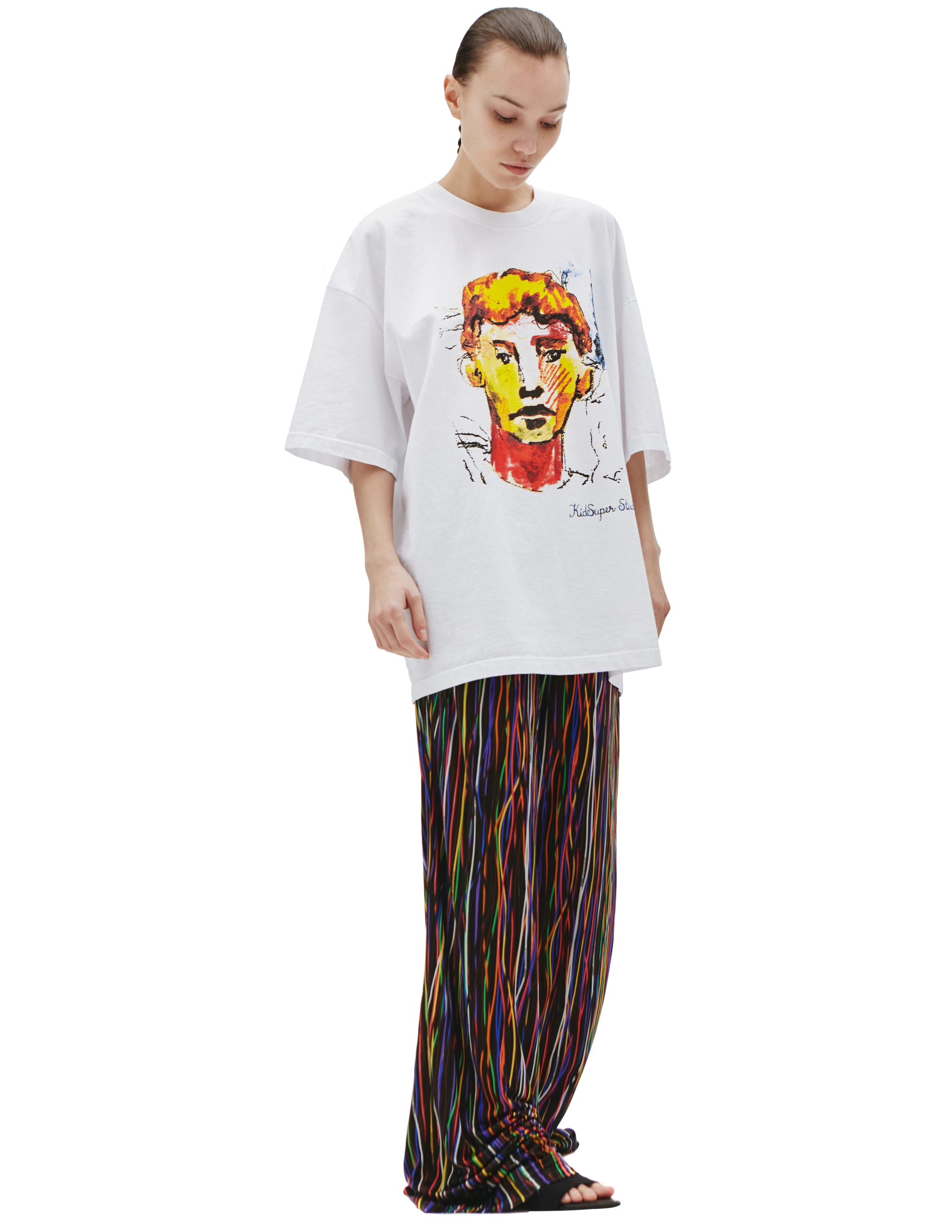 Хлопковая футболка с принтом KidSuper KSPF01/wht, размер XL;M KSPF01/wht - фото 1