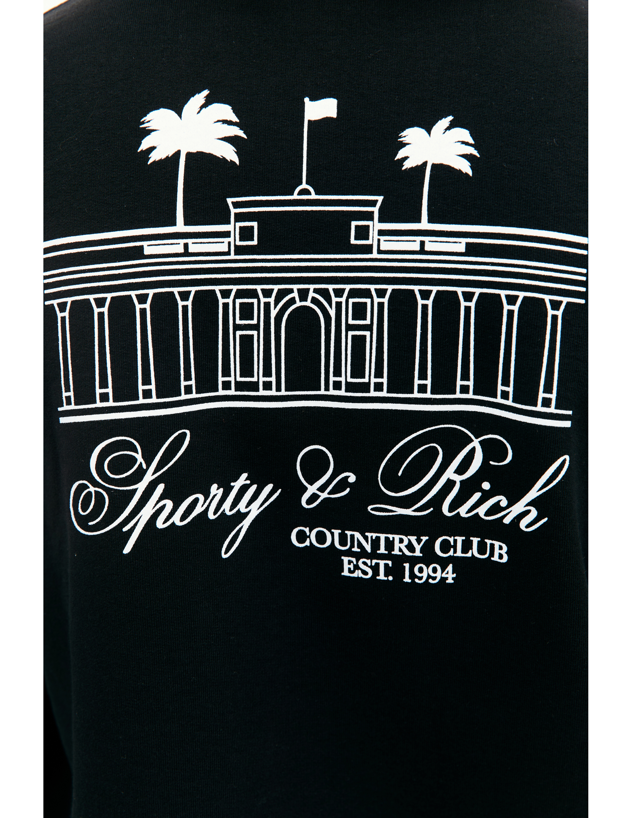 Черный свитшот с принтом Country Club SPORTY & RICH CR844BK, размер S;M;L;XL - фото 5