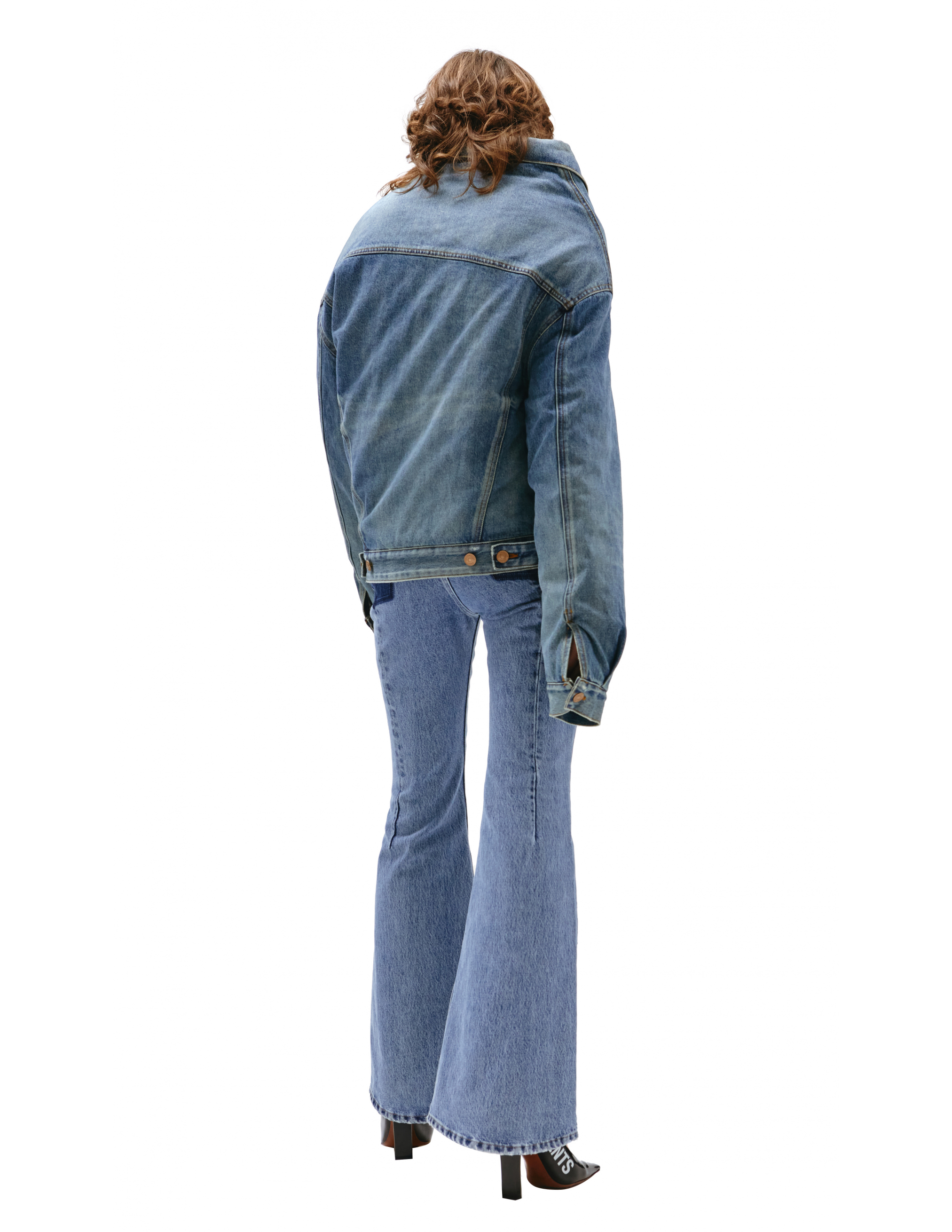 Асимметричная джинсовая куртка - Balenciaga 662747/TDW14/8146 Фото 3