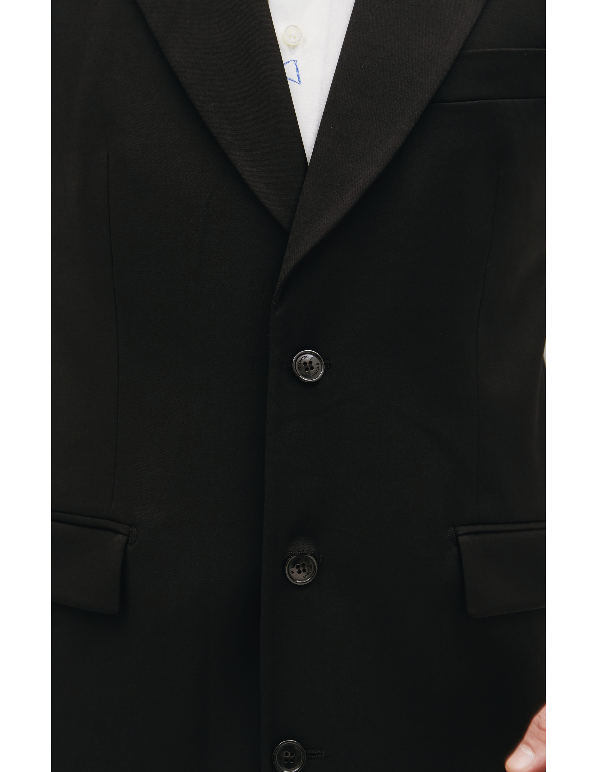 Черный пиджак без рукавов VETEMENTS UE52CO300B/1200, размер XL;S;L UE52CO300B/1200 - фото 5