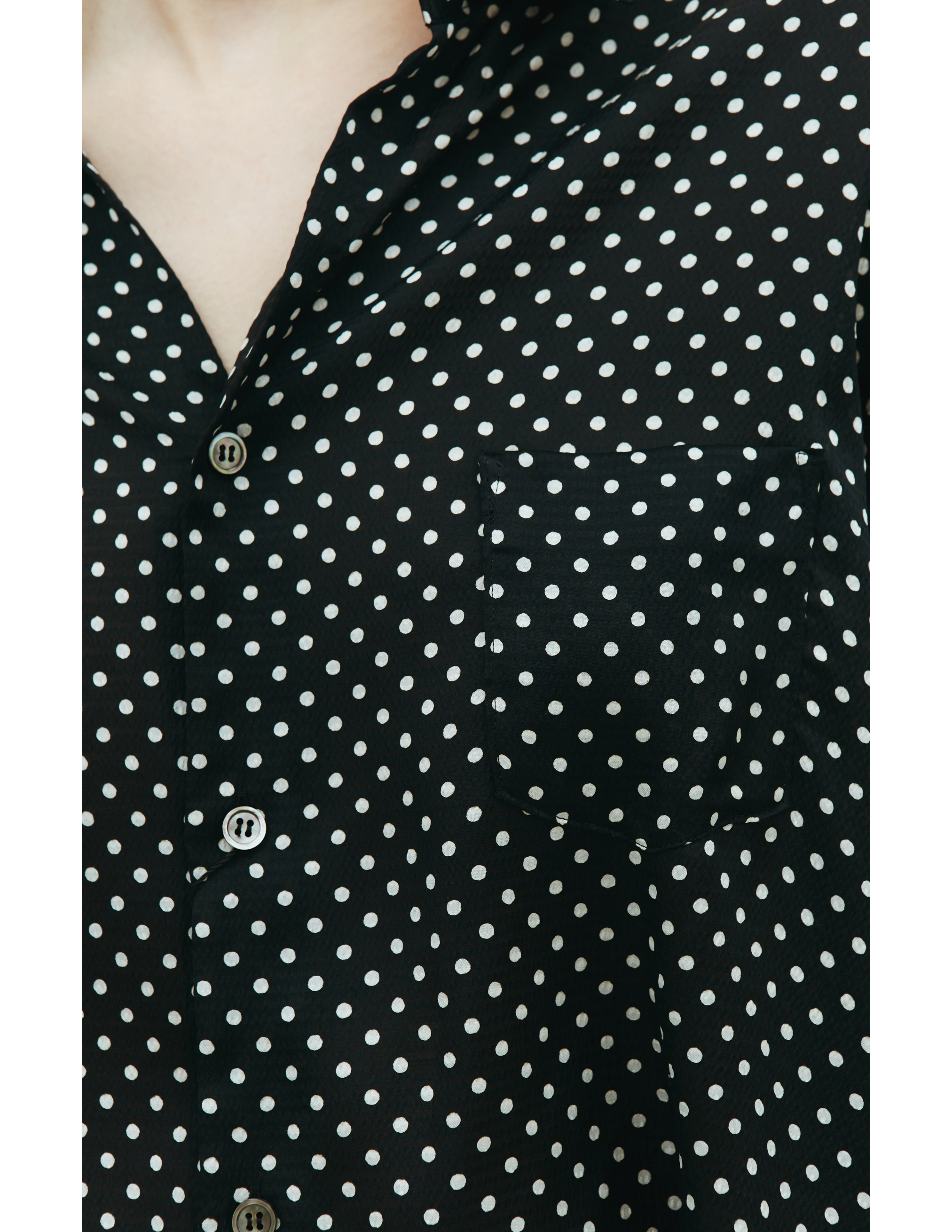 Черная блузка в горох Junya Watanabe JD-B003-051-1, размер 3607934278894;3607934278917 - фото 5