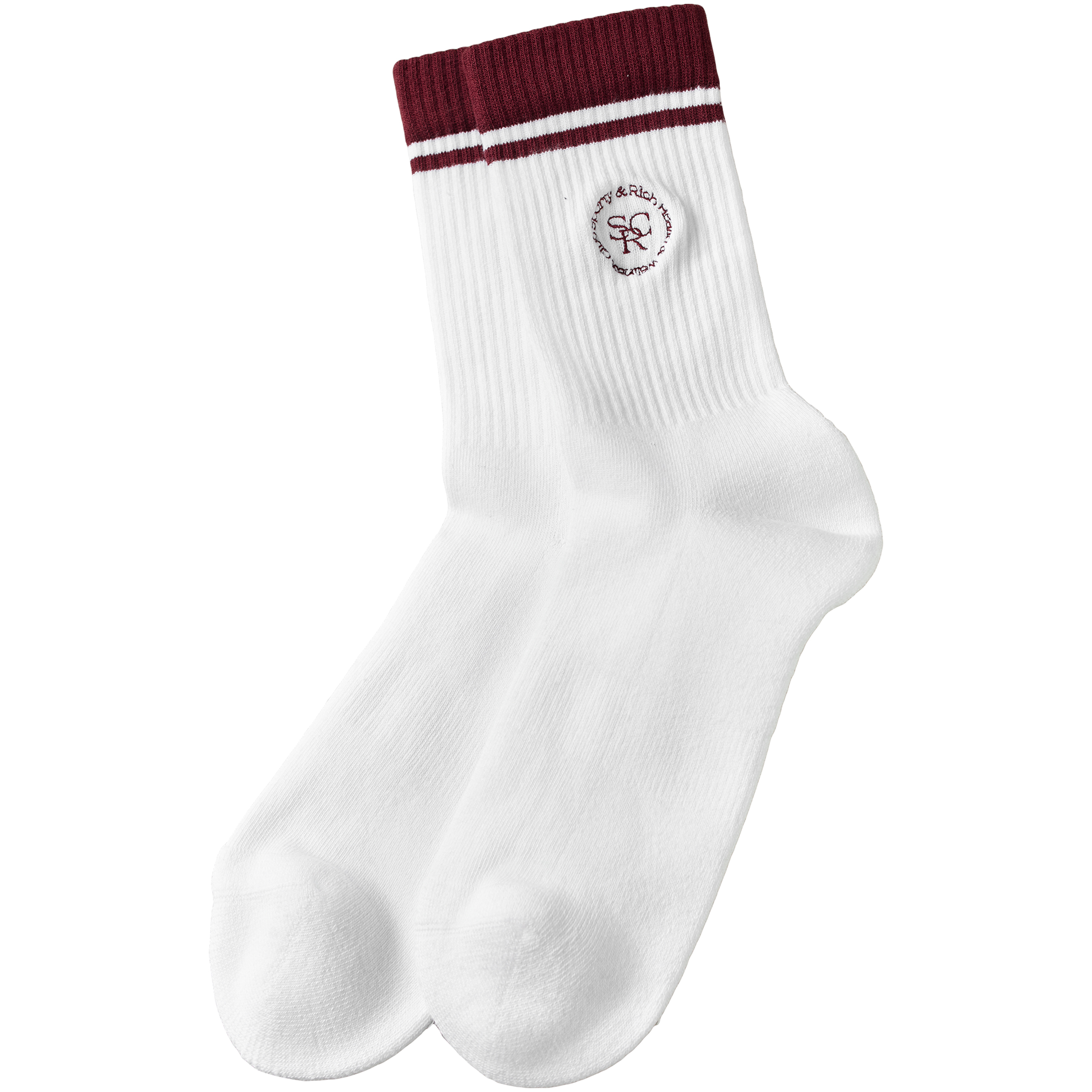 Белые носки с вышивкой SPORTY & RICH SOAW232WH, размер One Size - фото 1