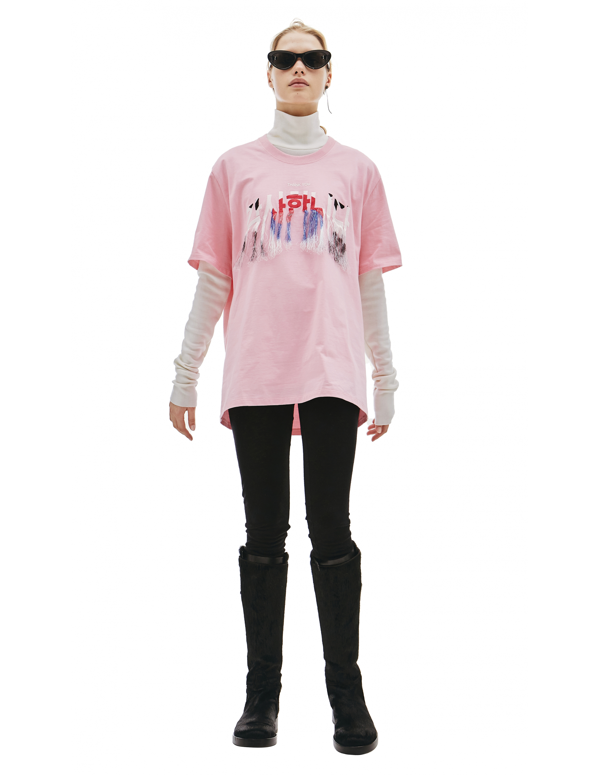 Розовая футболка с кисточками Doublet 20AW36CS166/pink, размер L;M;XL 20AW36CS166/pink - фото 5