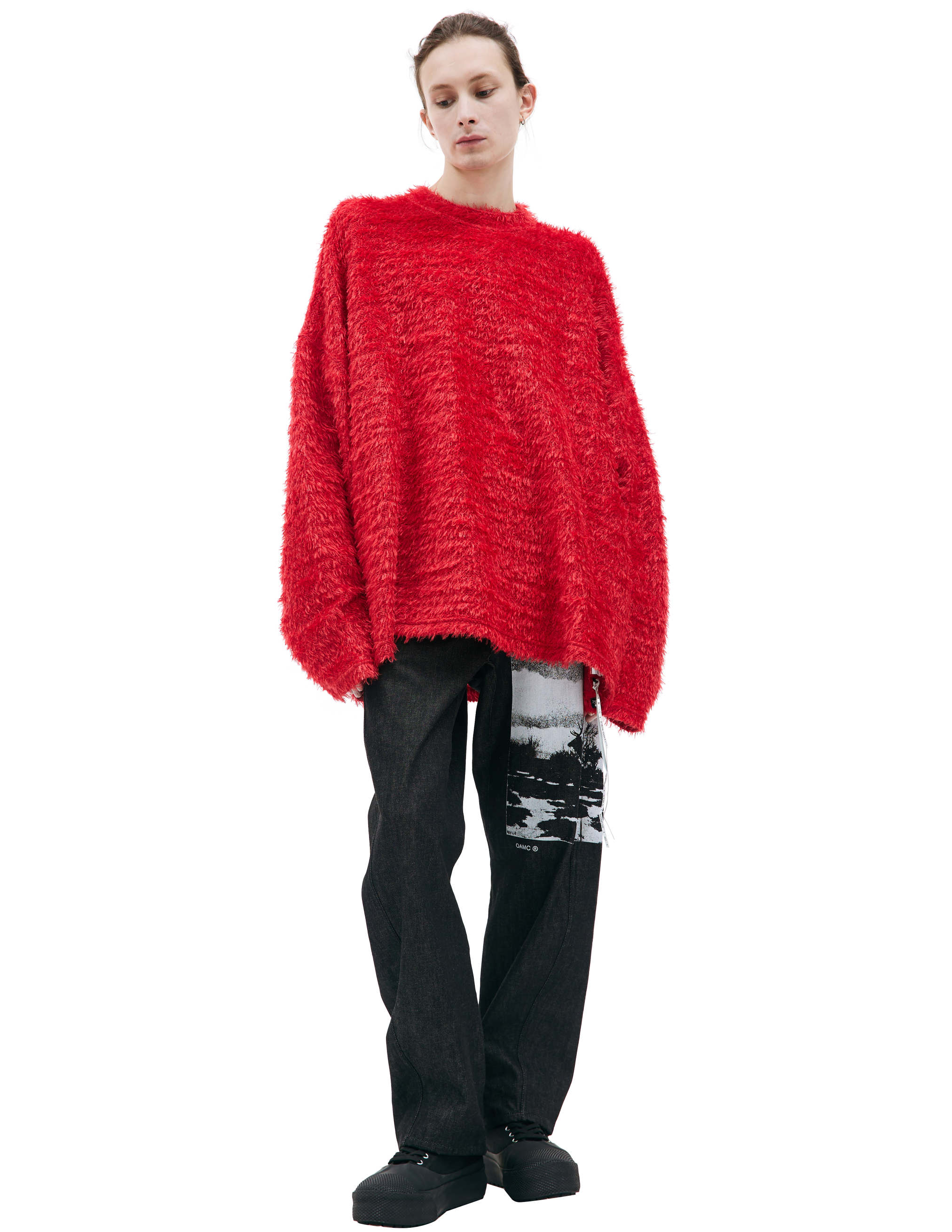 Оверсайз свитер с логотипом Mastermind WORLD MW23S11-SW002-606/RED, размер L MW23S11-SW002-606/RED - фото 1