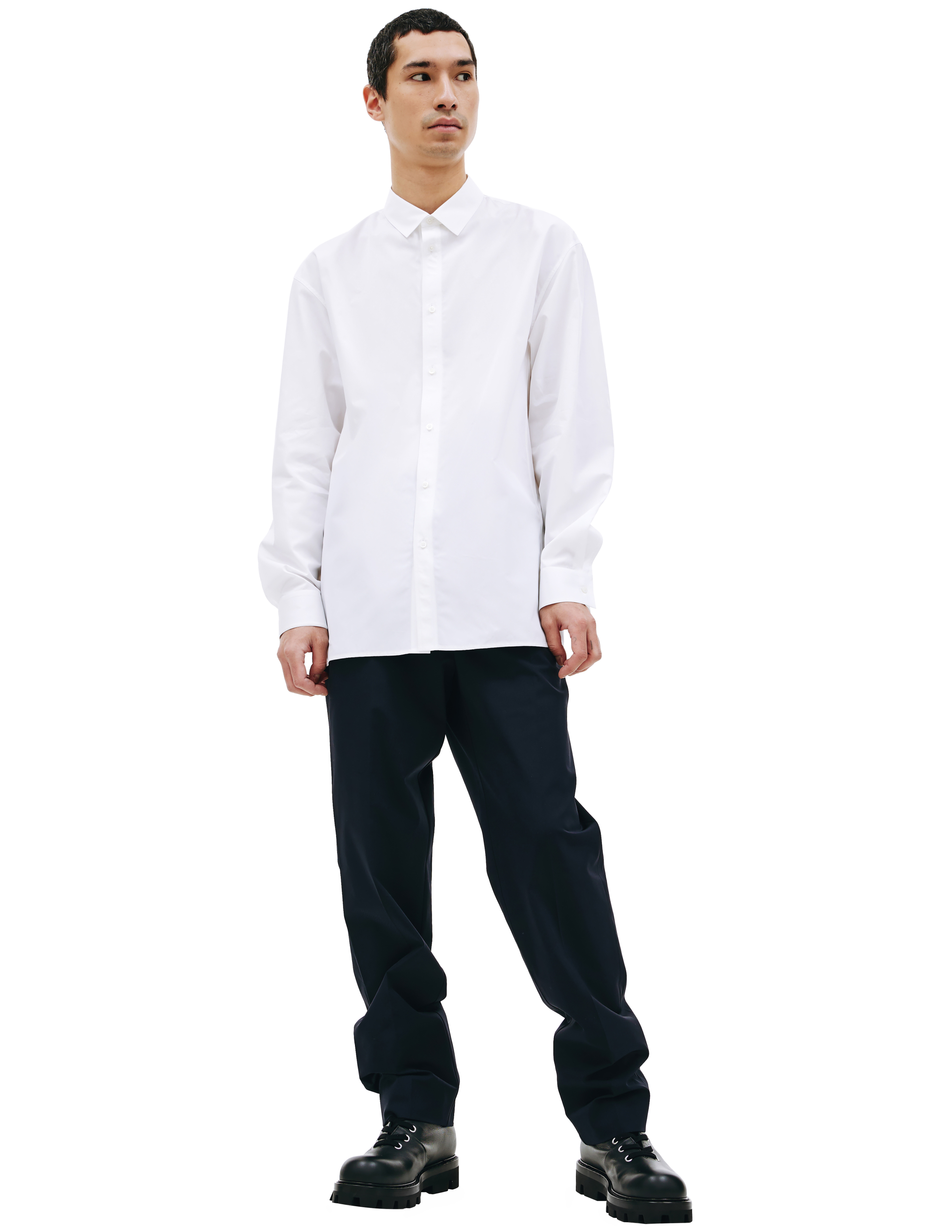 Базовая рубашка из хлопка Jil Sander J24DL0004/J45001/100, размер 40;41;42