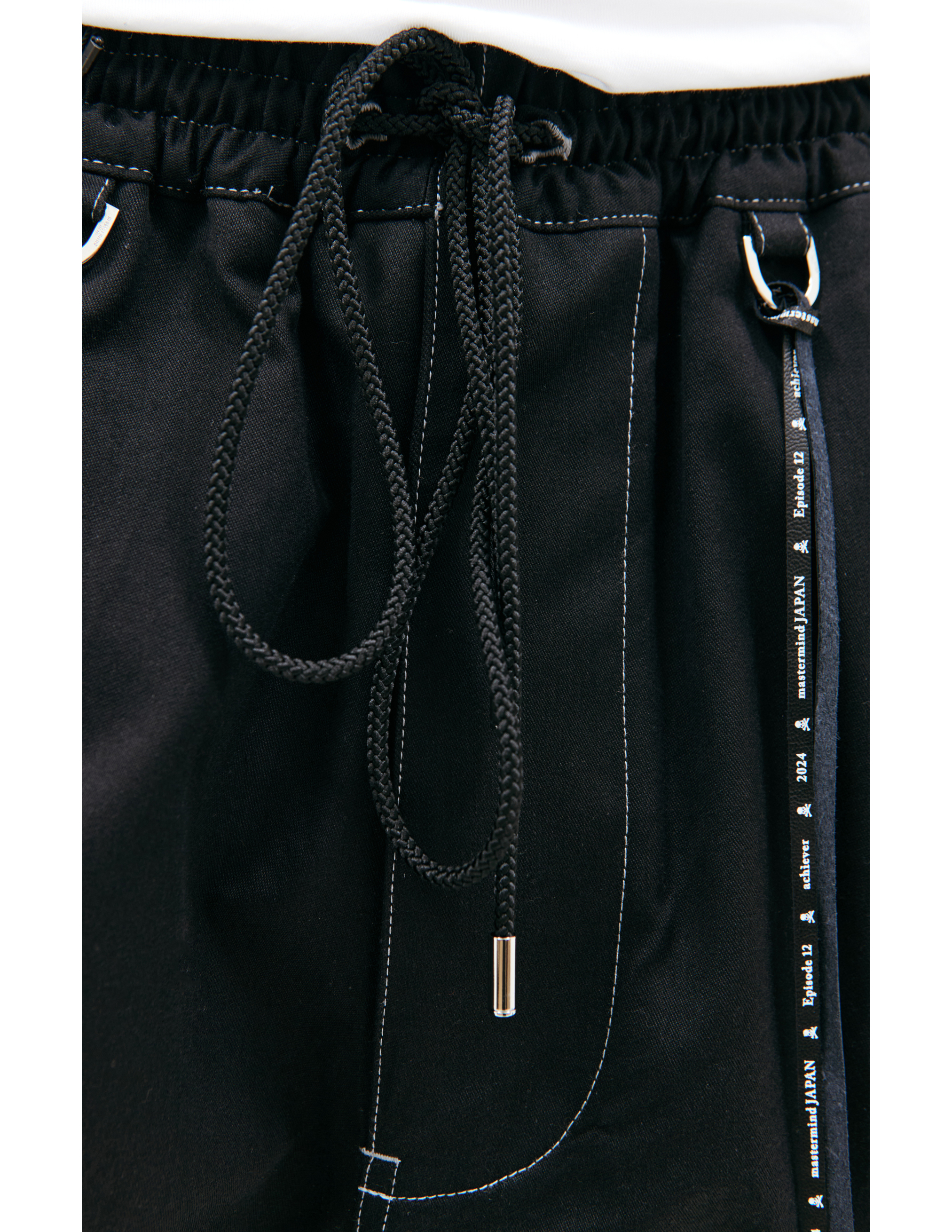 Черные шорты карго с лентами Mastermind WORLD MJ24E12-PA037-021, размер S;M;L - фото 5