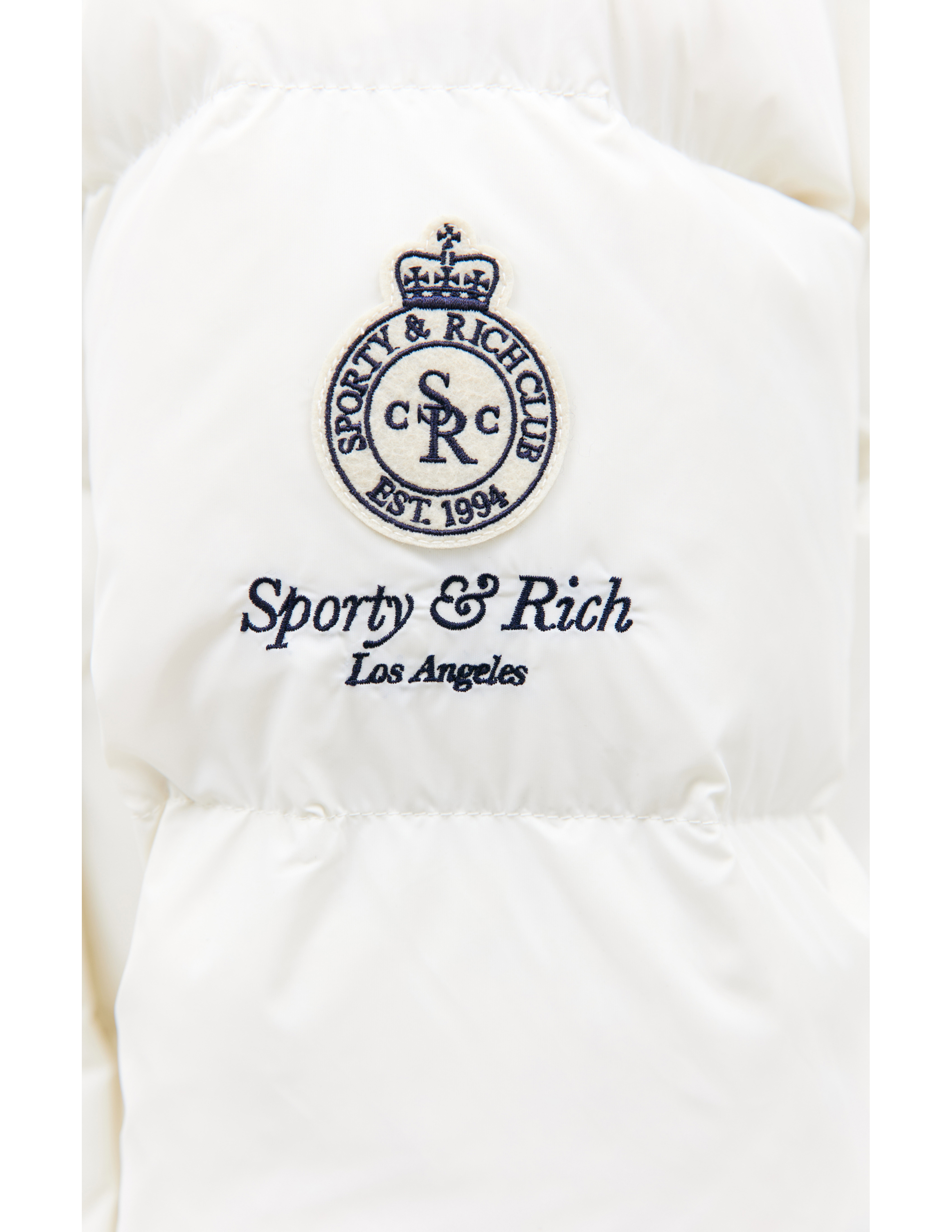 Белый пуховик с логотипом SPORTY & RICH JAAW2314CR, размер M;L;XL - фото 4
