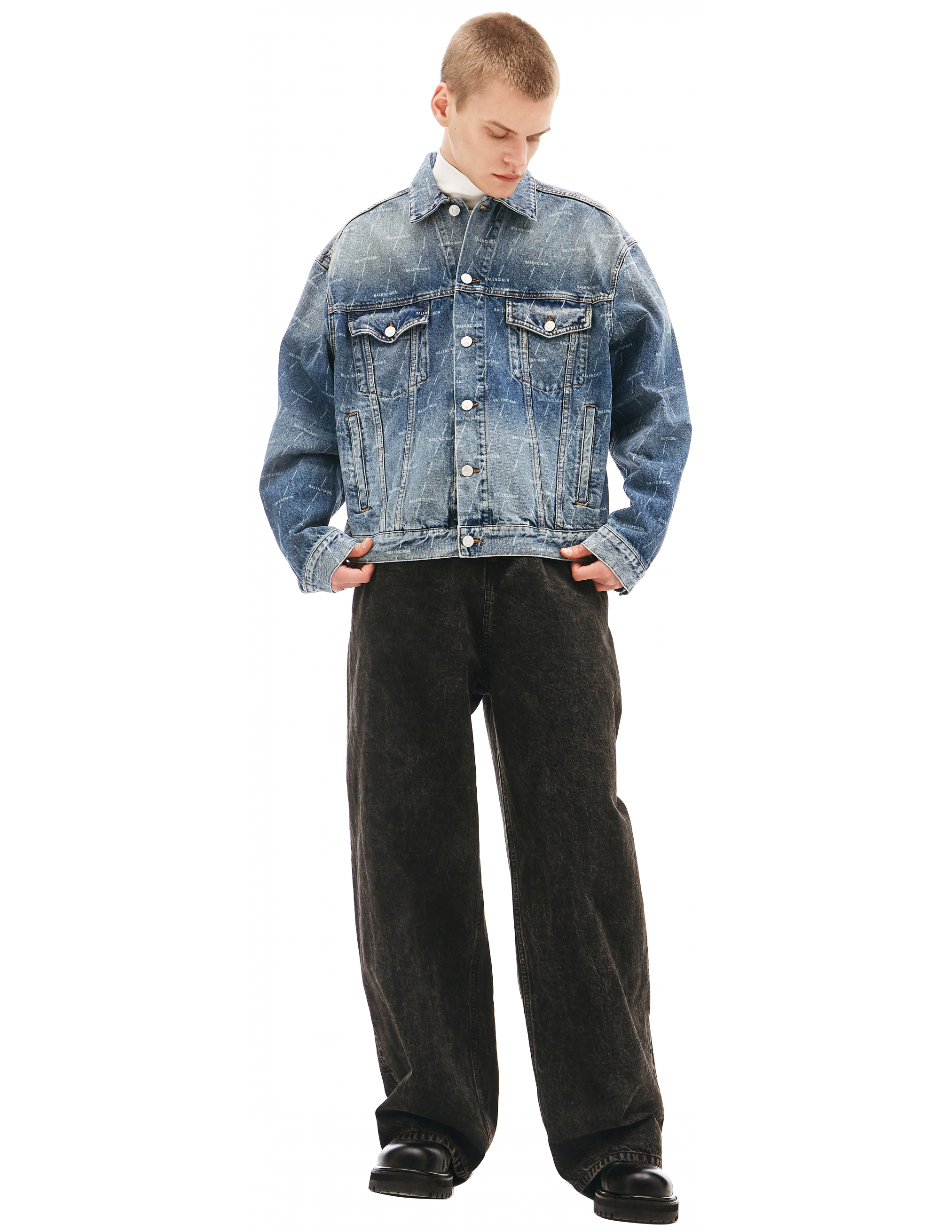 Джинсовая куртка с монопринтом Balenciaga 620731/TJW53/2340, размер 52;50;48