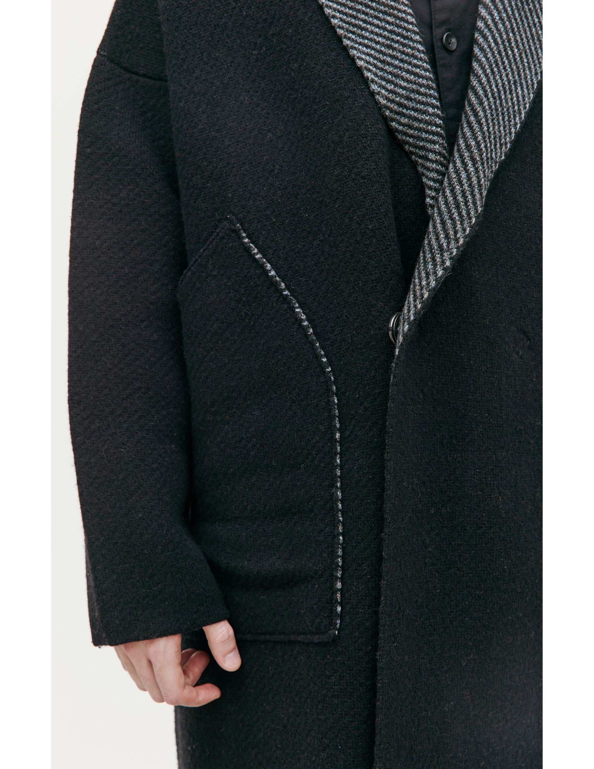 Шерстяное пальто в полоску The Viridi-Anne VI-3527-06, размер 3 - фото 6