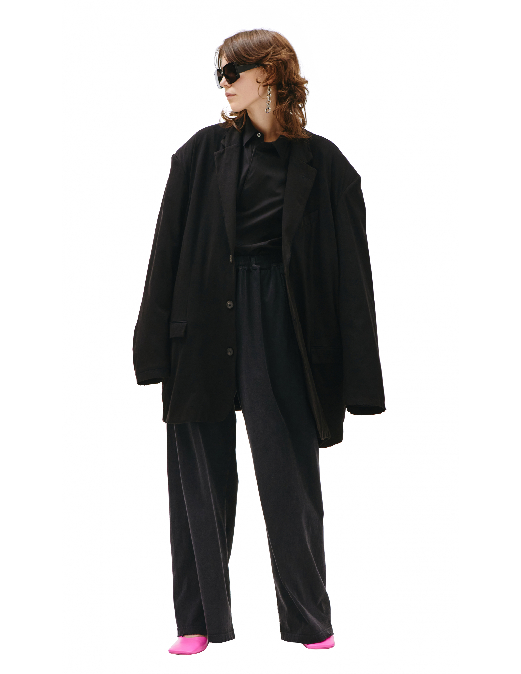 Черный оверсайз пиджак - Balenciaga 662182/TAV04/1000 Фото 5