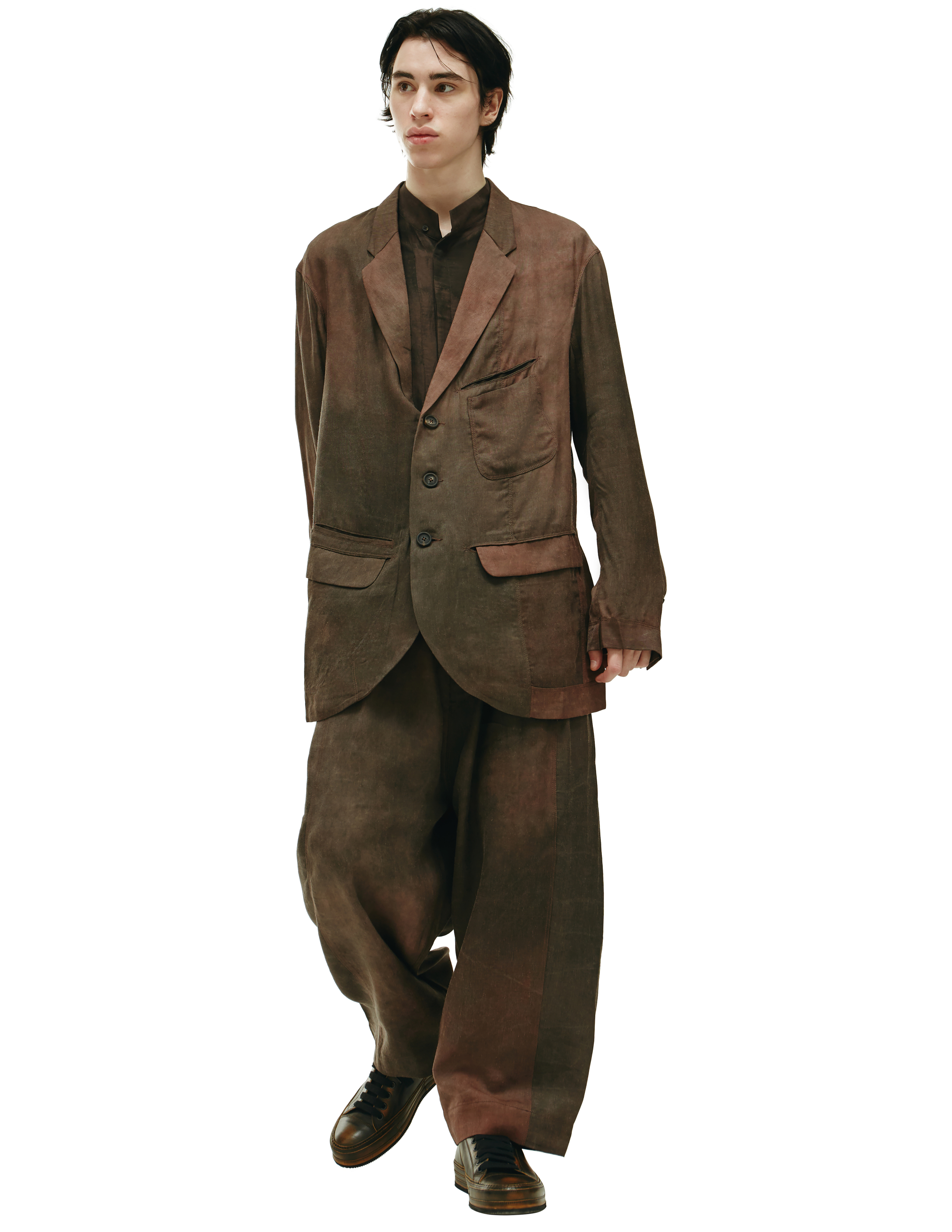 Коричневый однобортный пиджак Ziggy Chen 0M2220902, размер 52;50