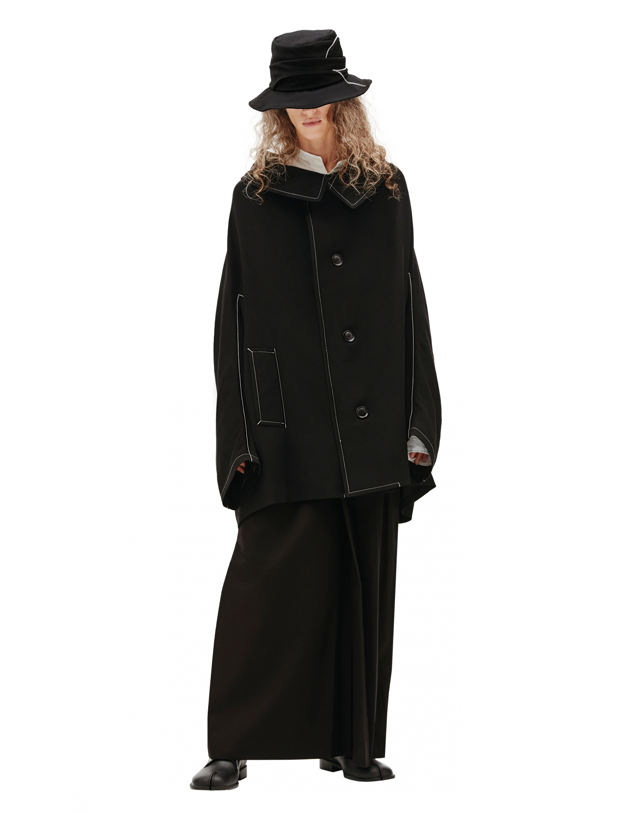 Пальто на пуговицах с контрастными швами - Ys YM-C02-129-1 Фото 3