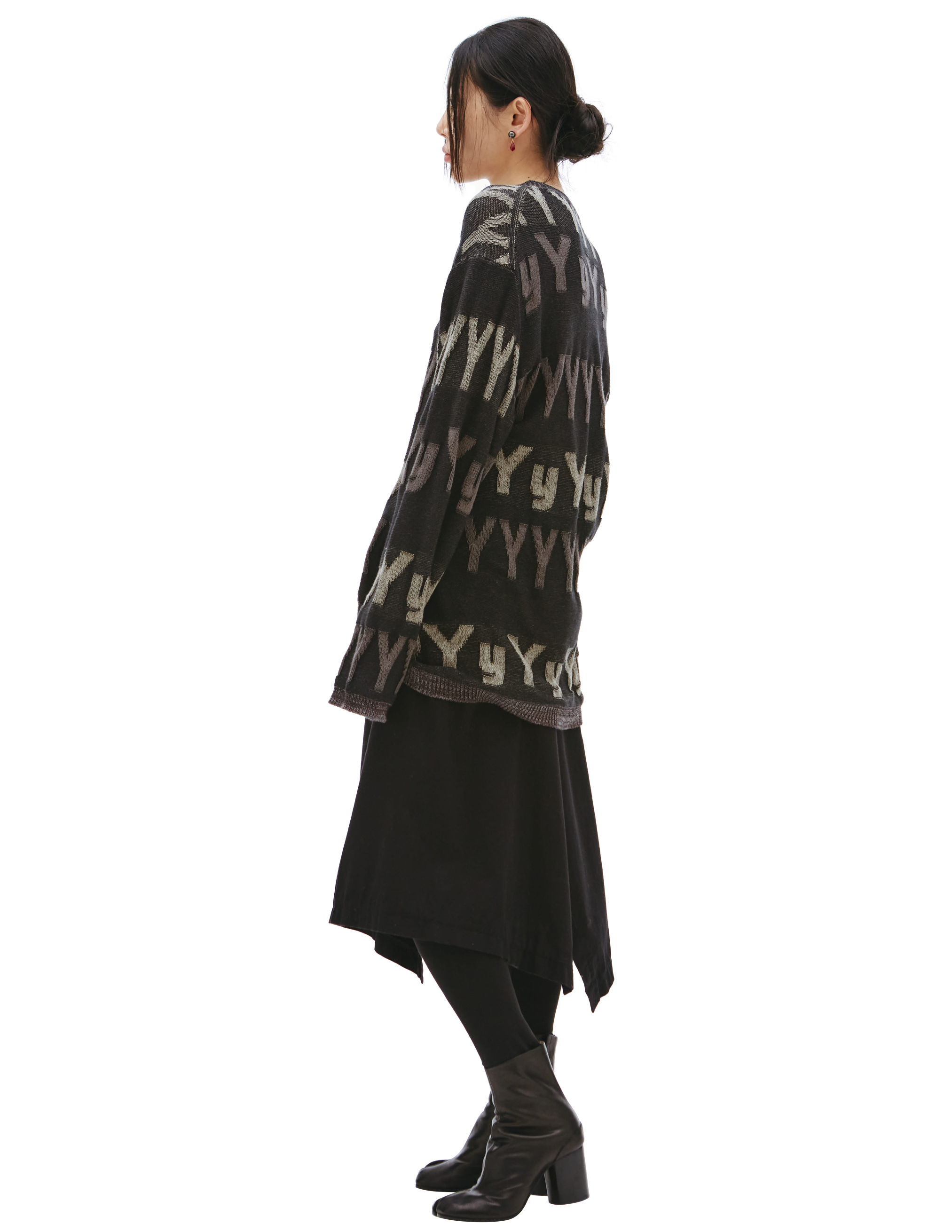 Вязаный свитер с логотипом YY - Yohji Yamamoto HG-K26-986 Фото 2