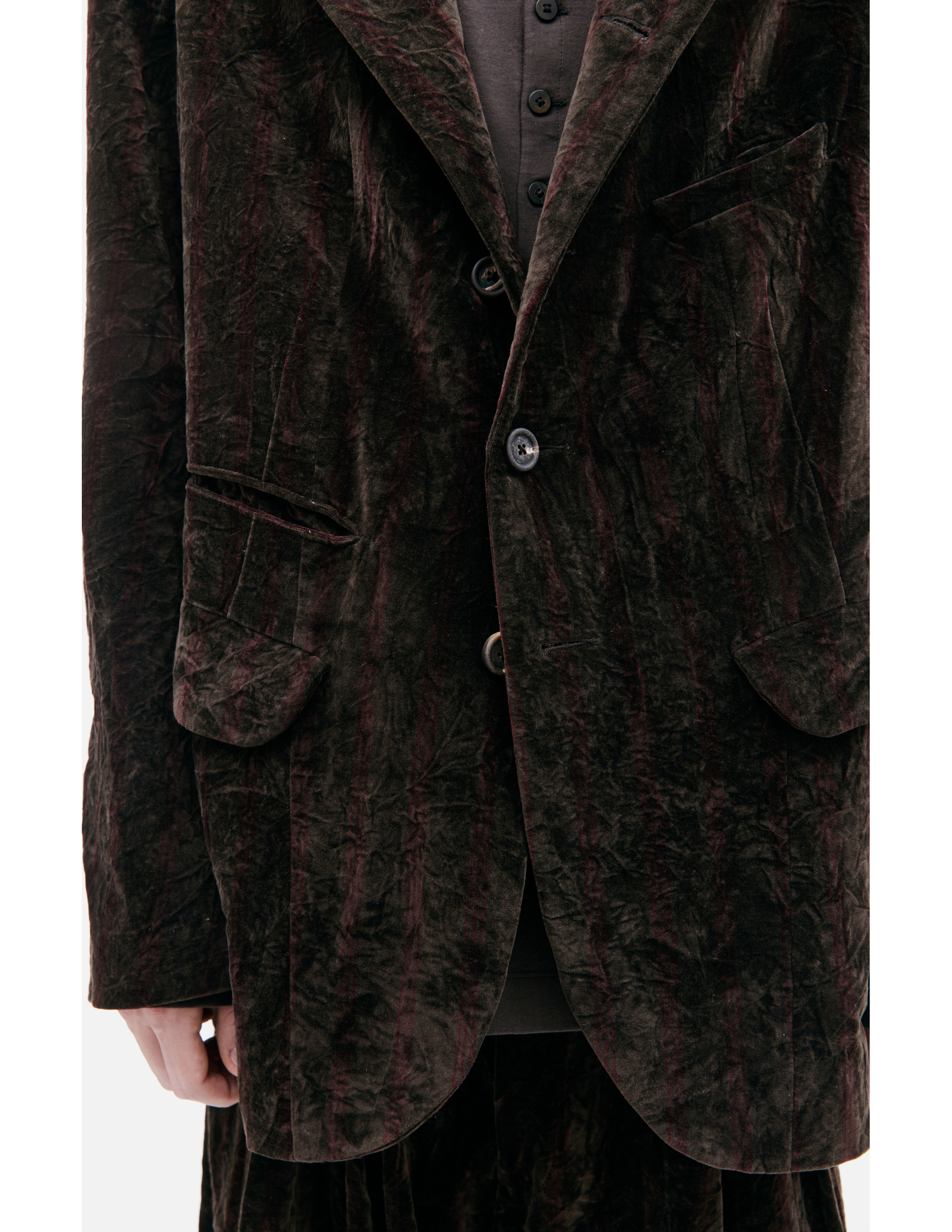 Бархатный пиджак с воротником-стойкой Ziggy Chen 0M2330917, размер 50;52 - фото 5