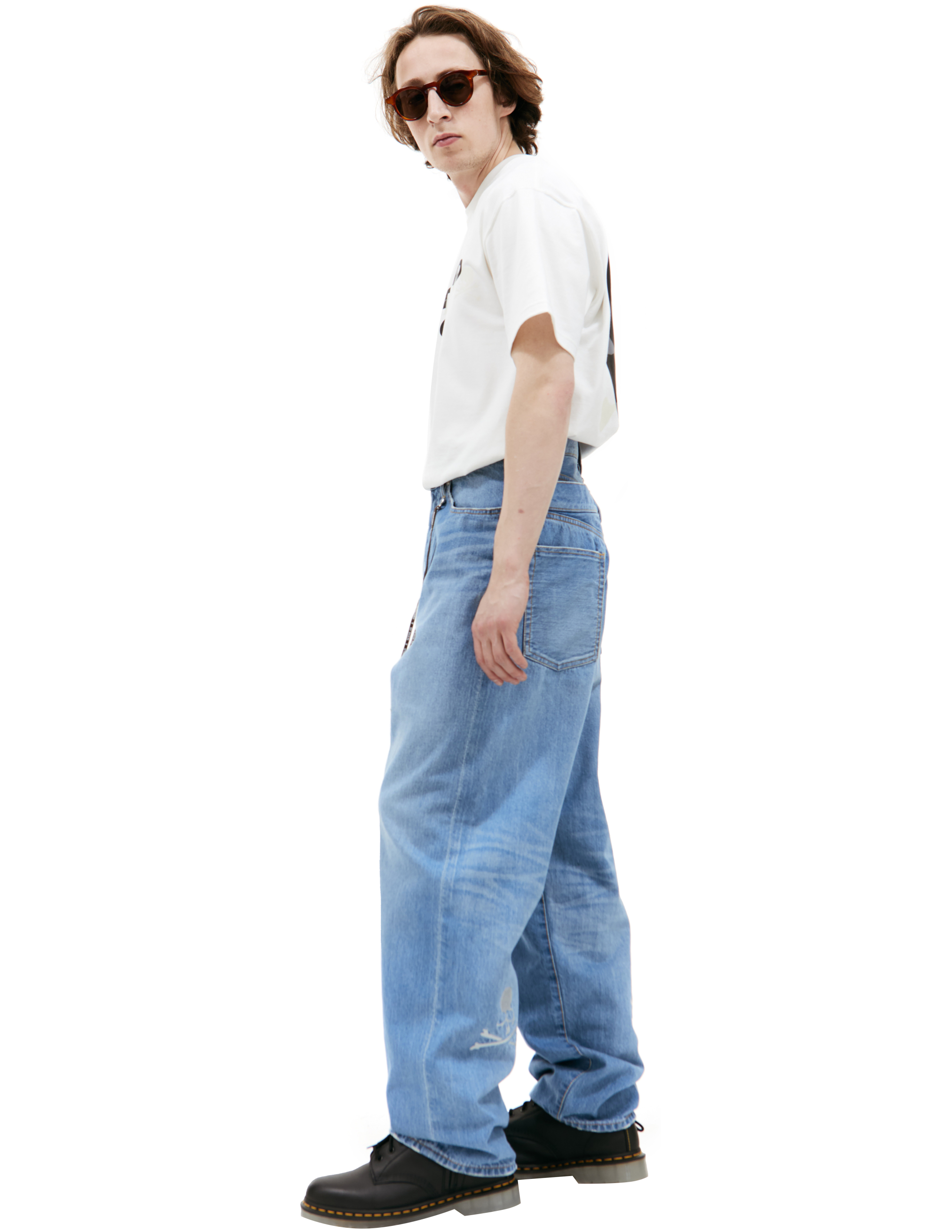 Широкие джинсы с нашивками Mastermind WORLD MW24S12-PA002-018/INDIGO, размер L MW24S12-PA002-018/INDIGO - фото 2