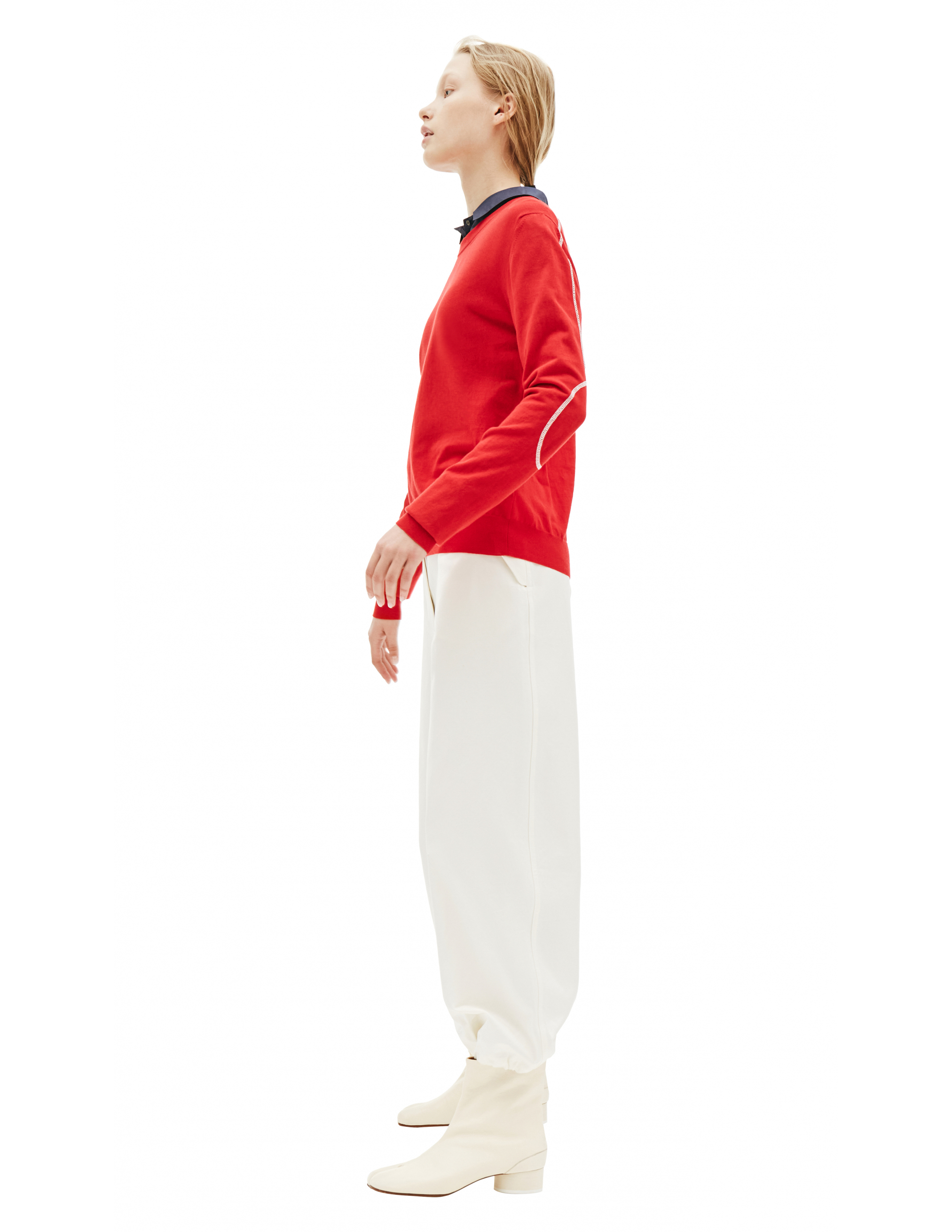 Красный хлопковый свитер - Maison Margiela S29HA0562/S17361/314 Фото 7