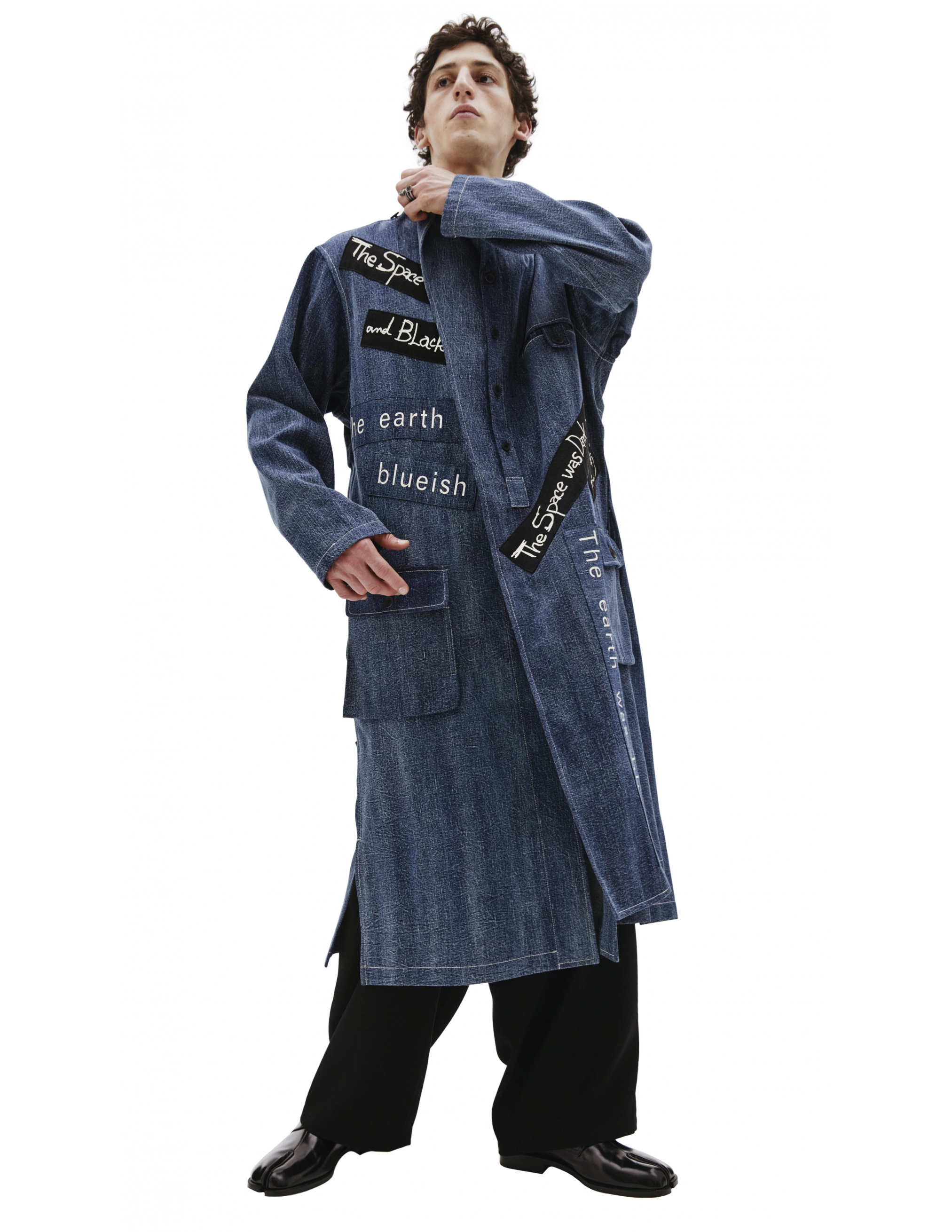 Синее джинсовое пальто - Yohji Yamamoto HD-B47-005-1 Фото 6