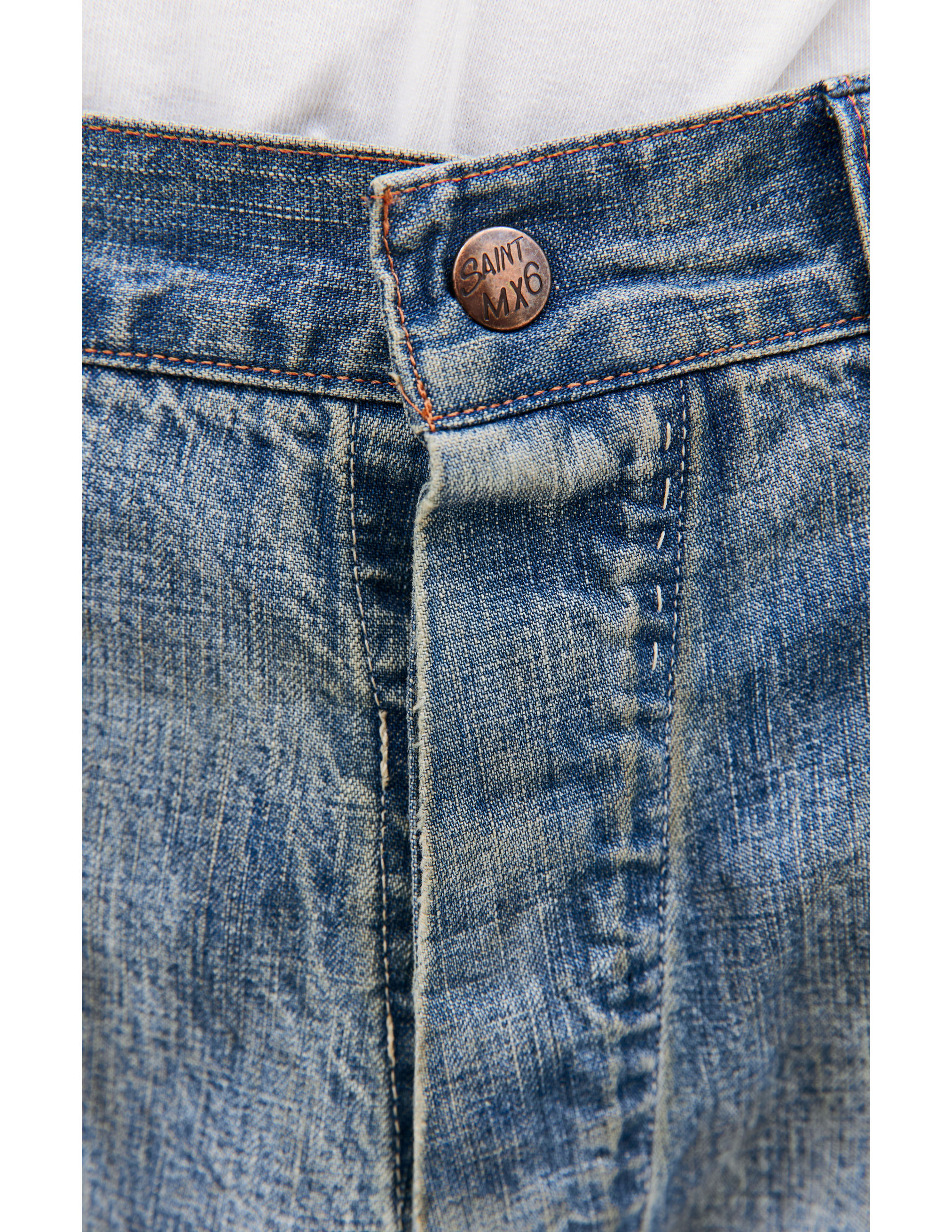 Прямые джинсы с патчами Saint Michael SM-A23-0000-038, размер M - фото 4