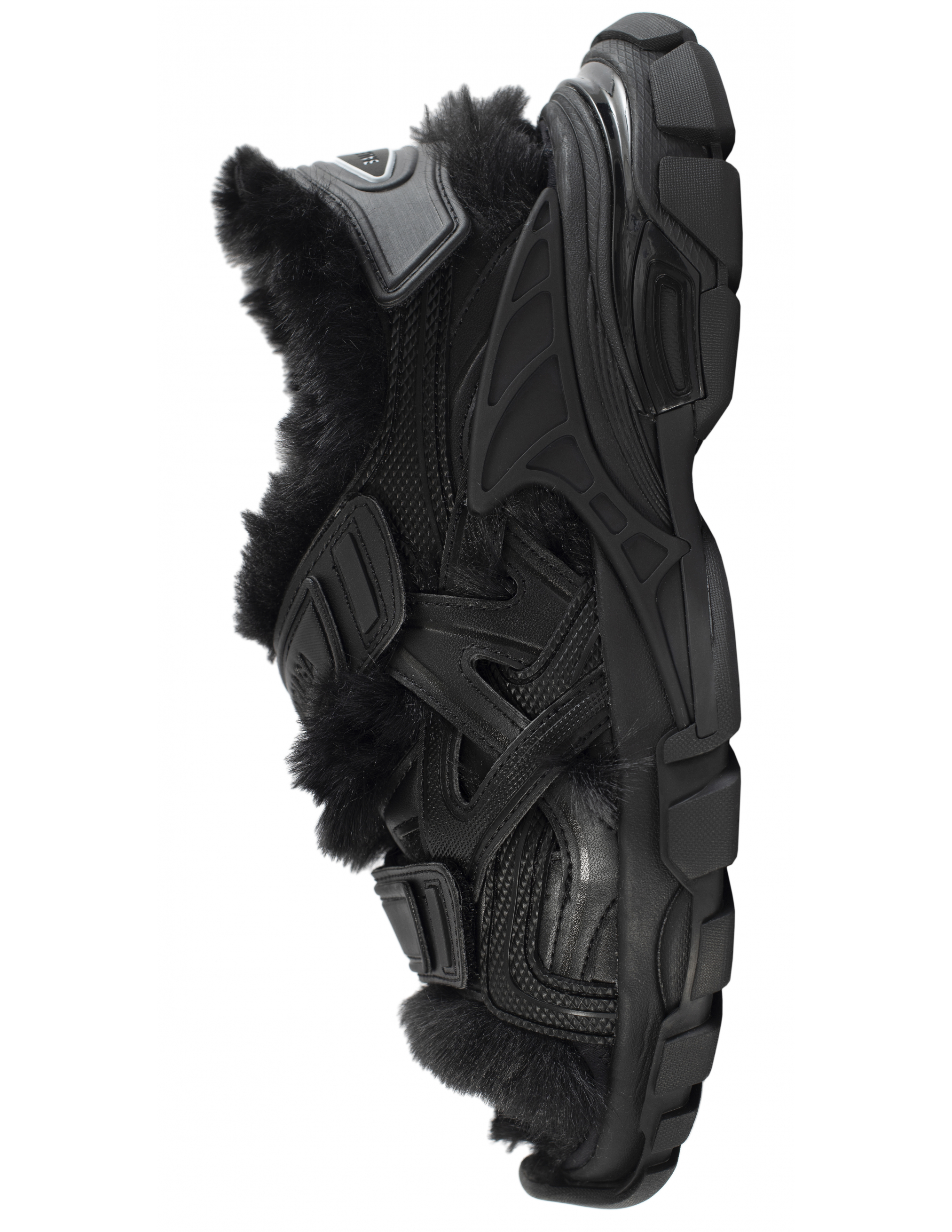 Черные сандалии Track с мехом Balenciaga 668560/W3CQ3/1000, размер 41;40;39;38;37;36