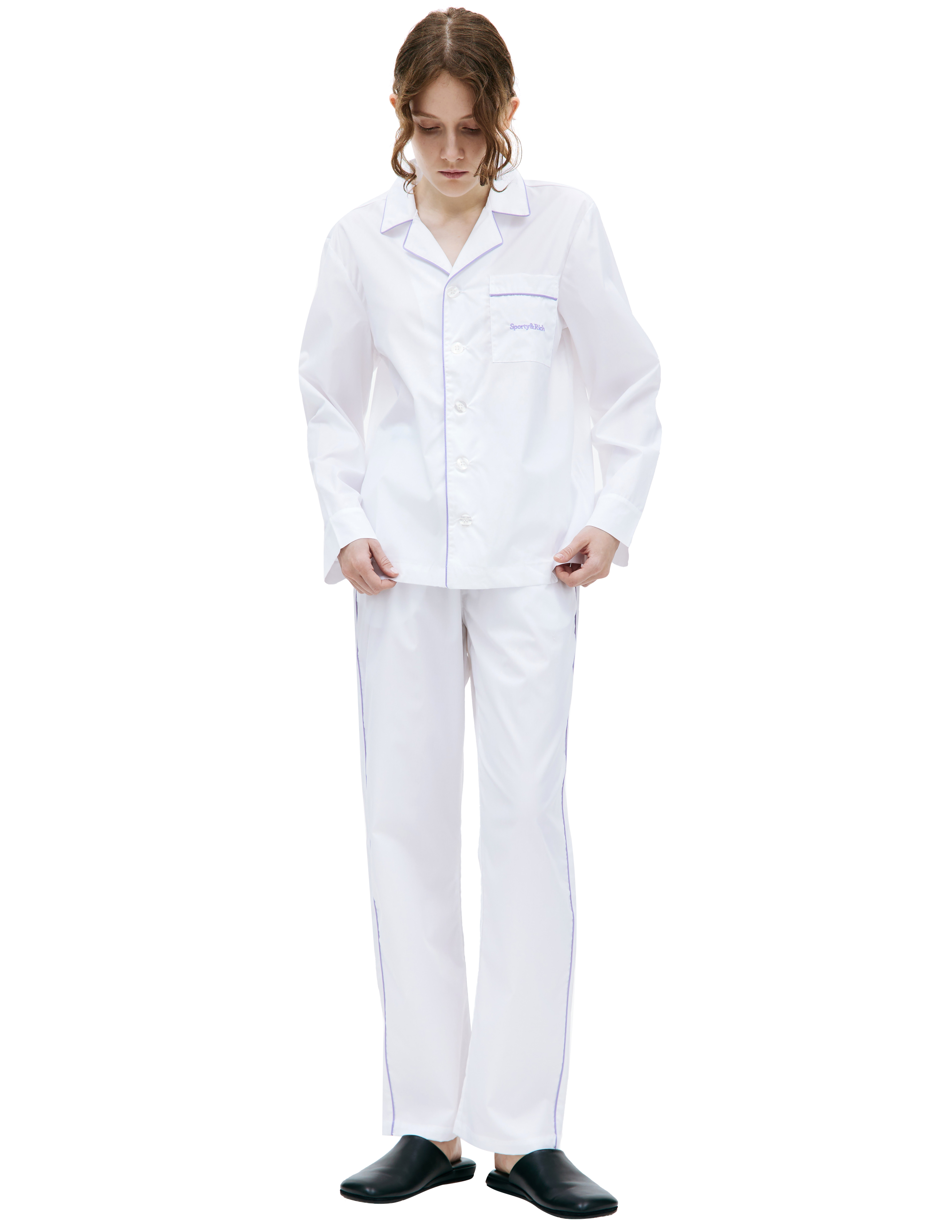 Пижамная рубашка Serif SPORTY & RICH PJ1015WH, размер S;M;L;XL