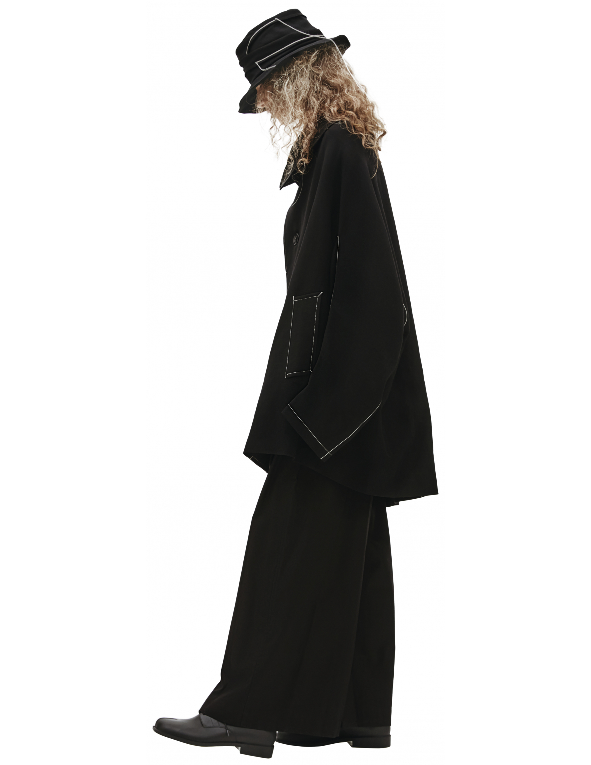 Пальто на пуговицах с контрастными швами - Ys YM-C02-129-1 Фото 2