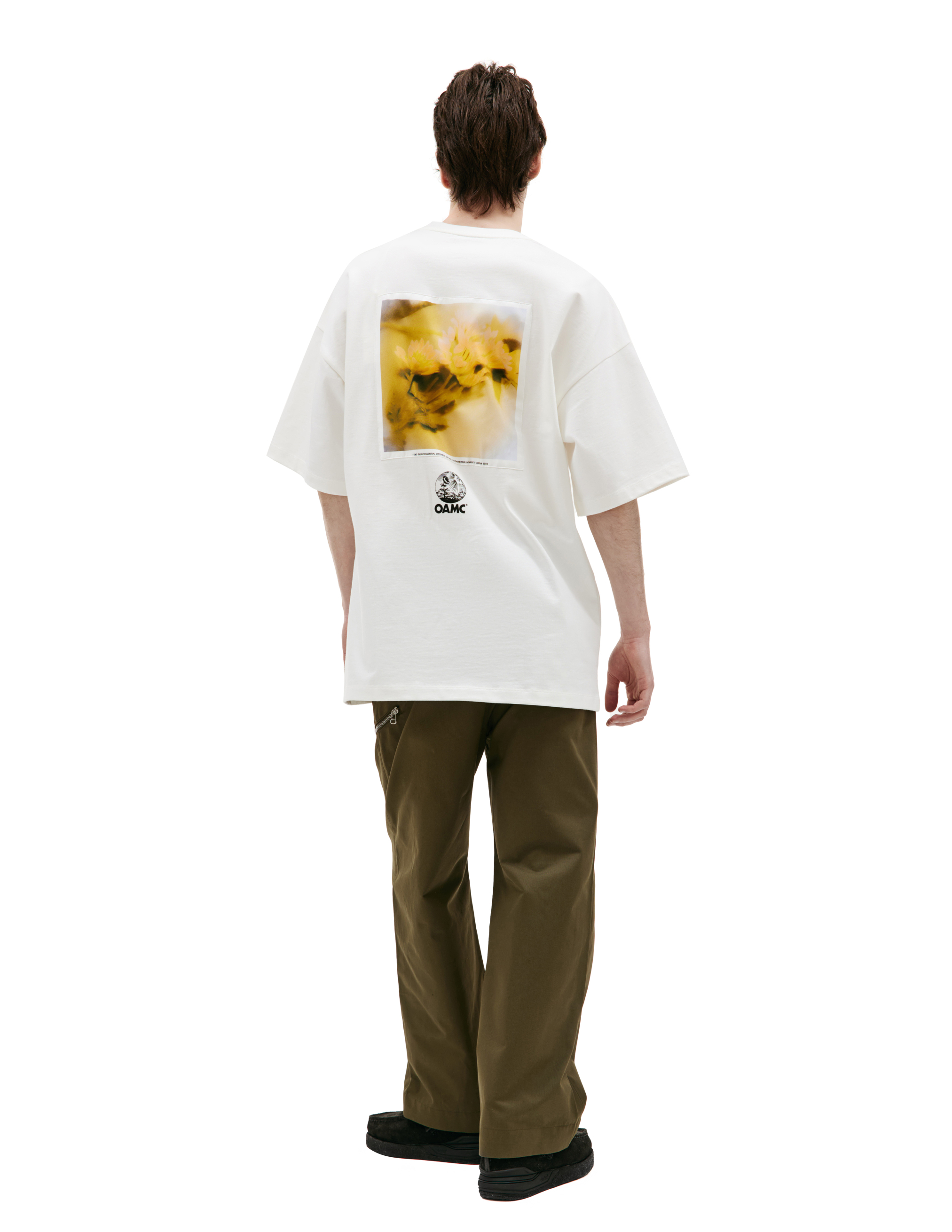 Белая футболка с шелковым патчем OAMC 24E28OAJ33/COT00912/101, размер M;L 24E28OAJ33/COT00912/101 - фото 3