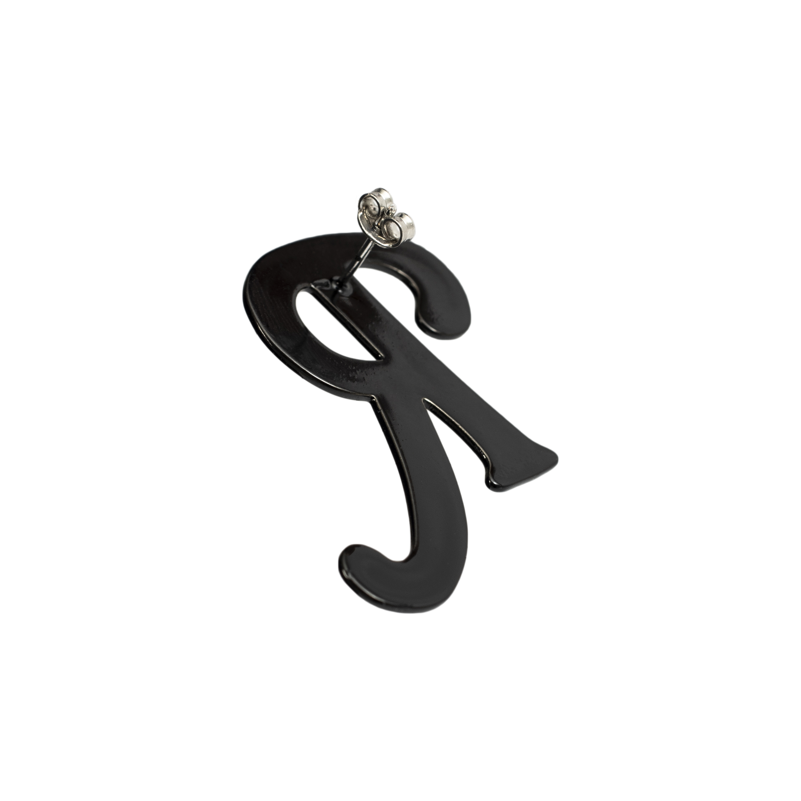 Черная моносерьга с логотипом R Raf Simons 212-998-65002-0099, размер One Size - фото 2