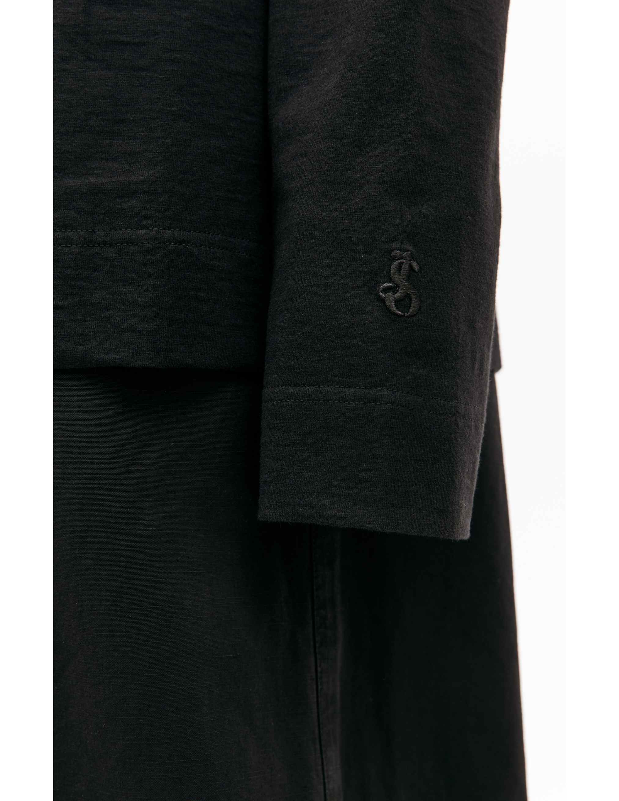 Черный лонгслив с разрезами Jil Sander J22GC0168/J20017/001, размер M;L;XL J22GC0168/J20017/001 - фото 5