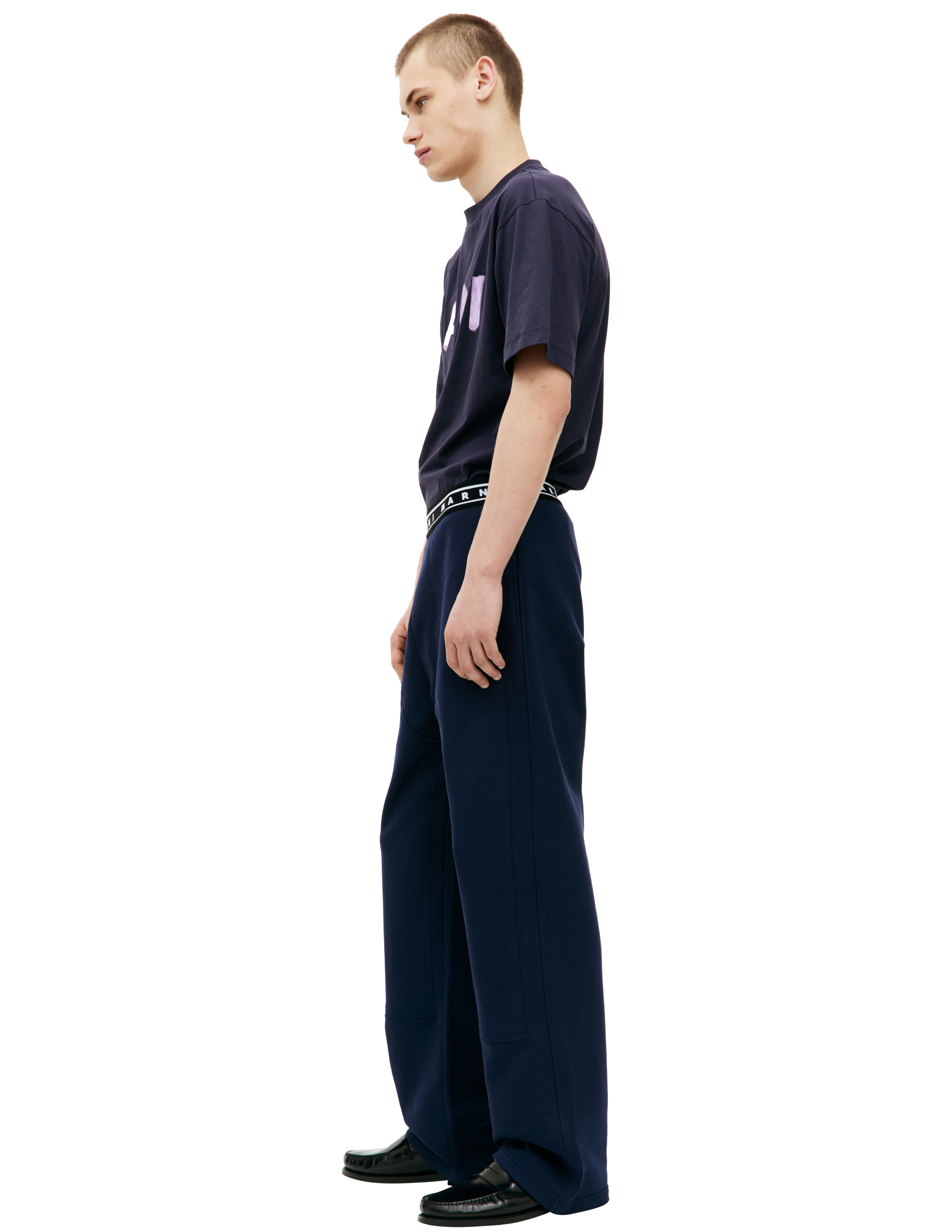 Прямые брюки с логотпом на резинке Marni PJMU0066Y0/UTC301/00B95, размер 48;50;52 PJMU0066Y0/UTC301/00B95 - фото 2