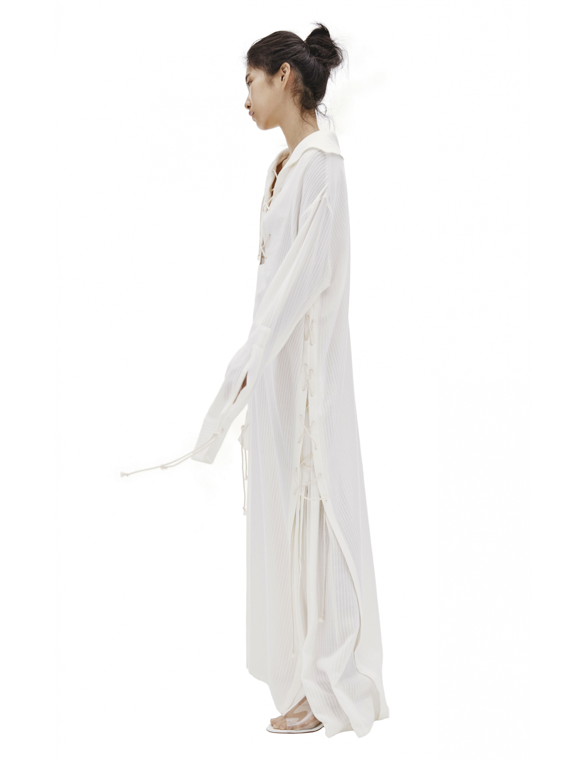 Белое платье со шнуровкой - Ann Demeulemeester 2001-2216-P-156-005 Фото 5