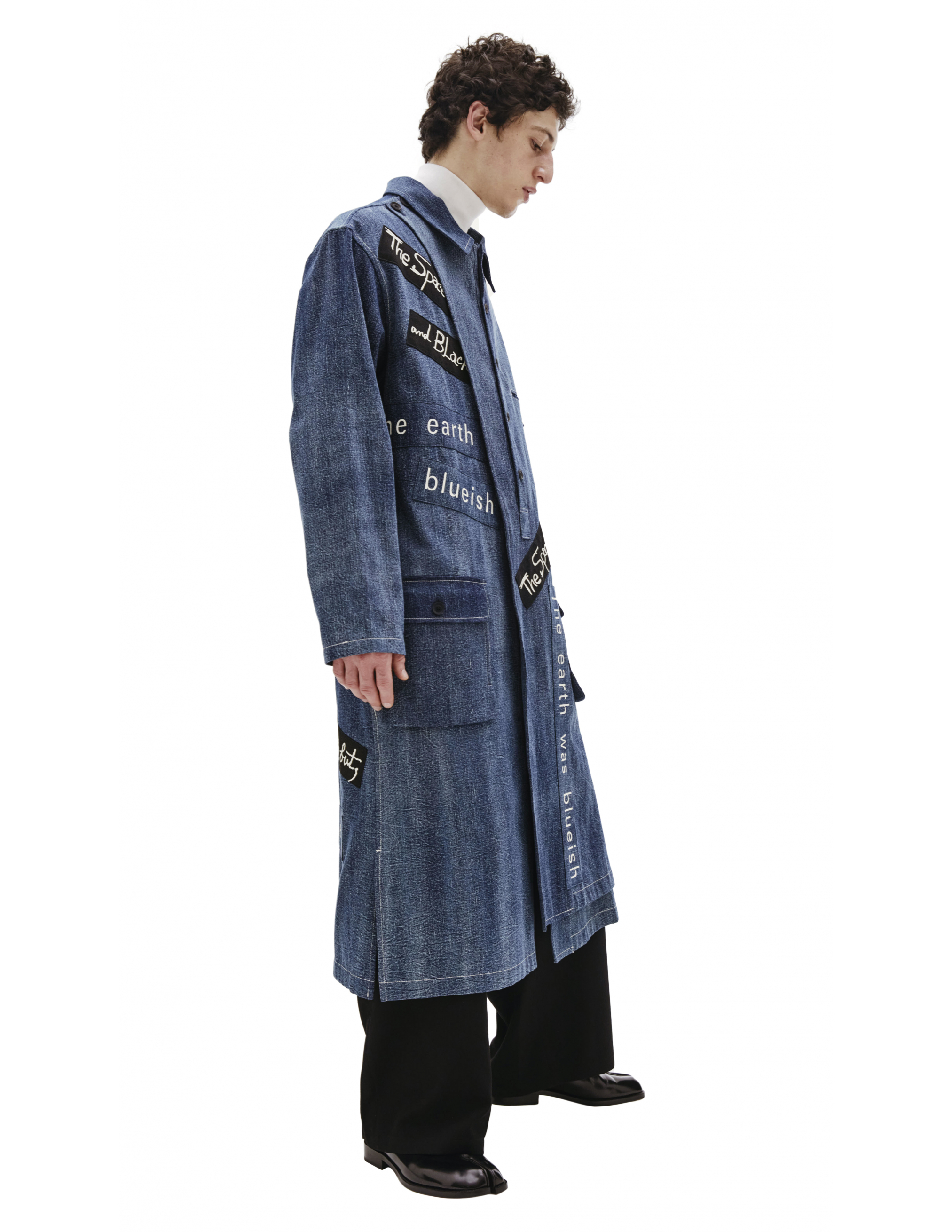 Синее джинсовое пальто - Yohji Yamamoto HD-B47-005-1 Фото 9