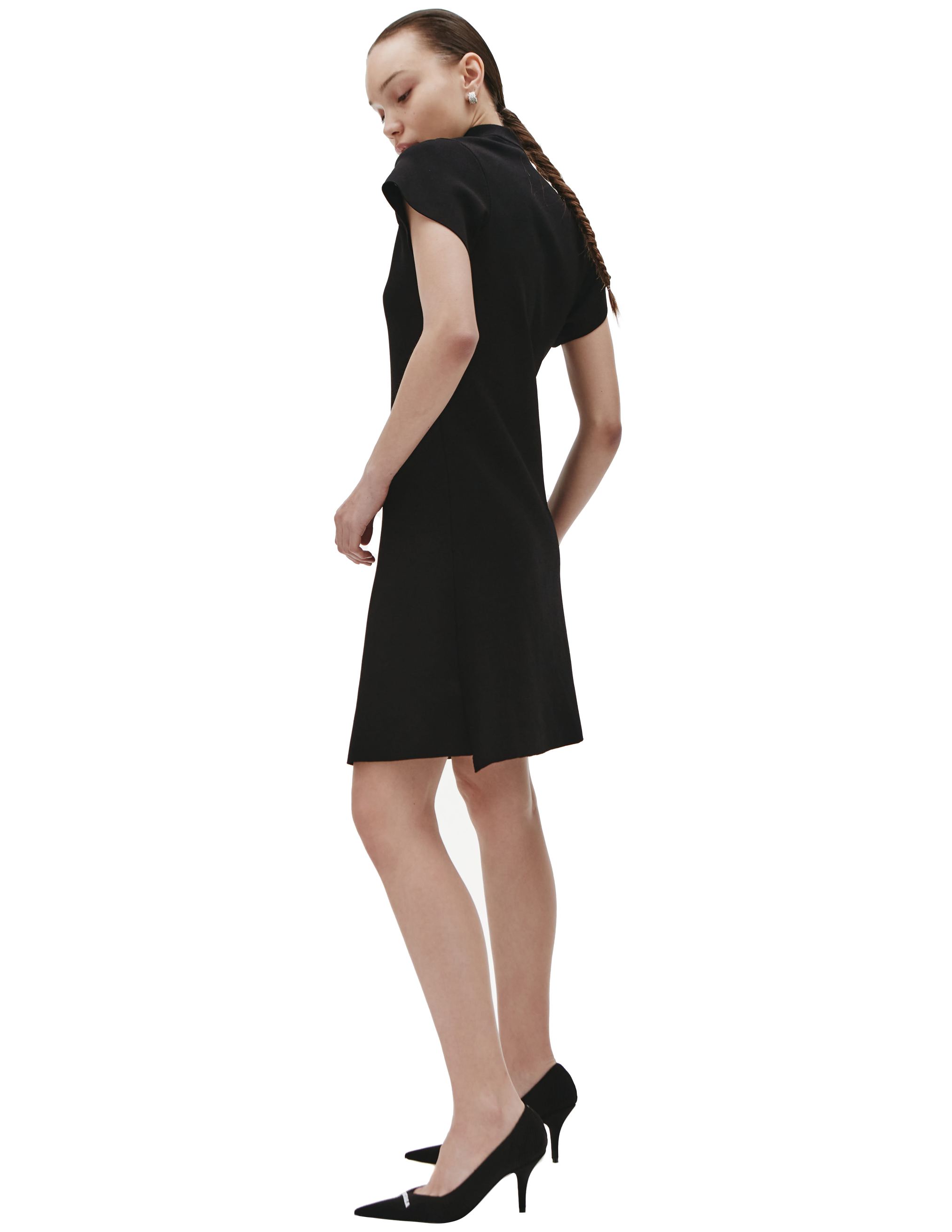 Эластичное платье-мини с контрастным логотипом Balenciaga 681973/T5165/1000, размер S;M;L 681973/T5165/1000 - фото 2