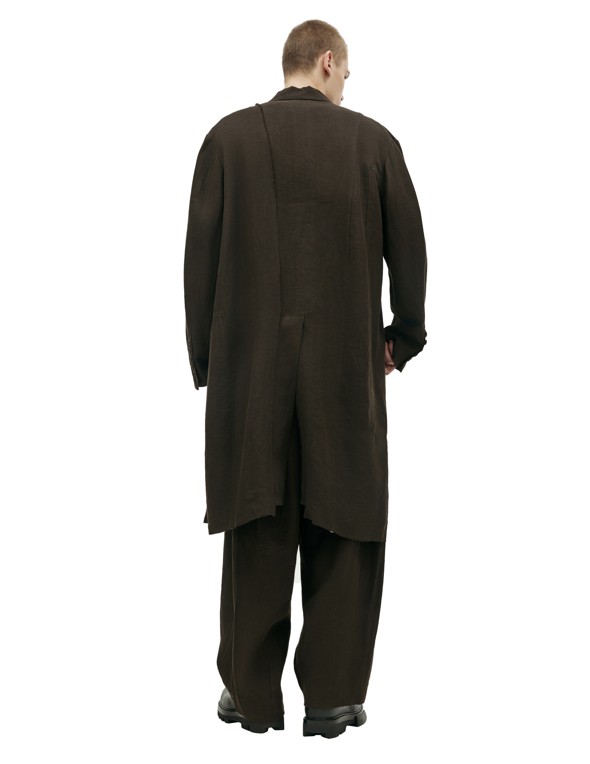 Двубортное пальто изо льна Ziggy Chen 0M2311101, размер 52 - фото 4