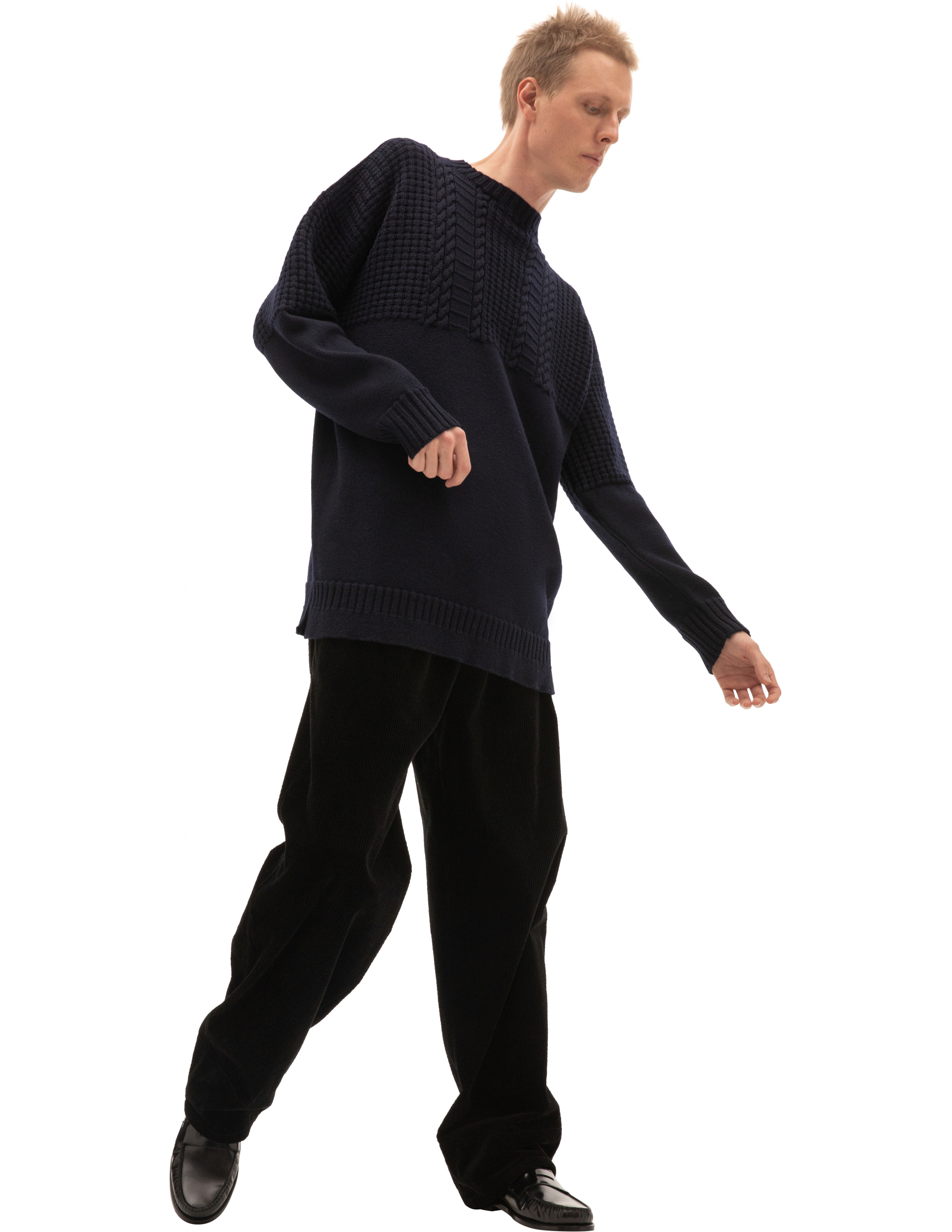 Темно-синий свитер крупной вязки Maison Margiela S30GP0336/S17911/511, размер XXL;XL;L
