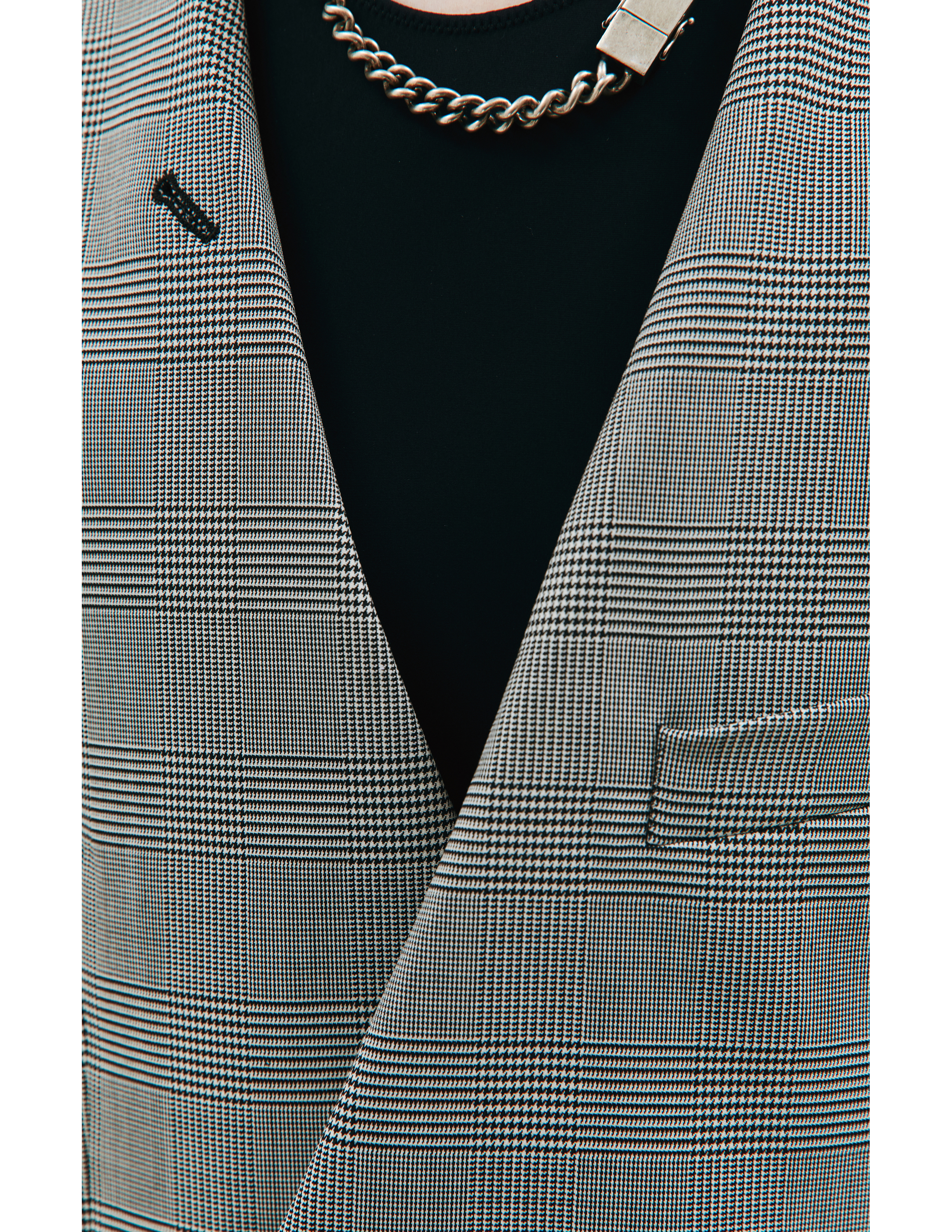 Серый пиджак в клетку VETEMENTS WA52JA500G/1300, размер XL;L;M WA52JA500G/1300 - фото 5
