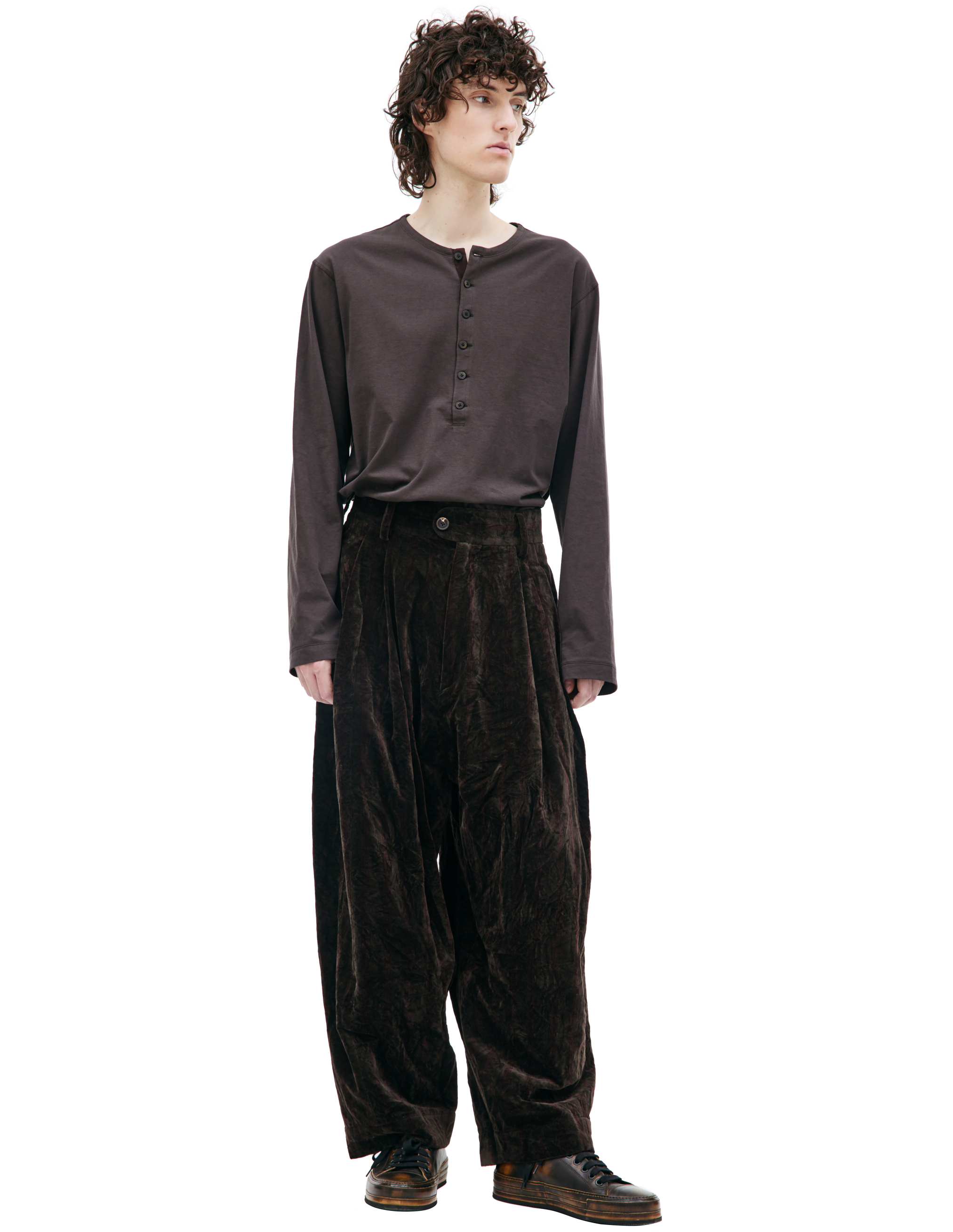 Бархатные брюки с принтом Ziggy Chen 0M2330520, размер 48;50