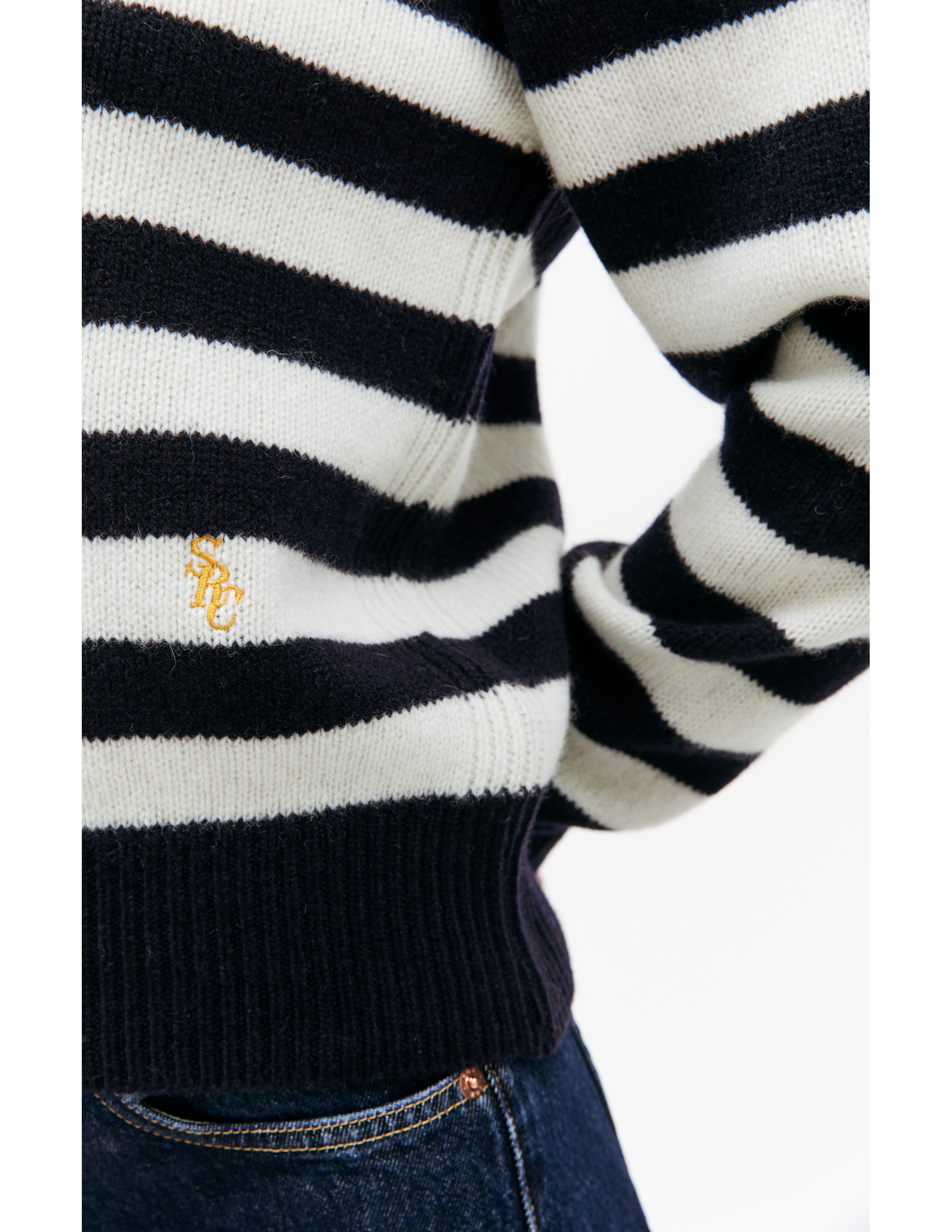 Шерстяной свитер в полоску SPORTY & RICH CRAW2387OS, размер S;M;L;XL - фото 4