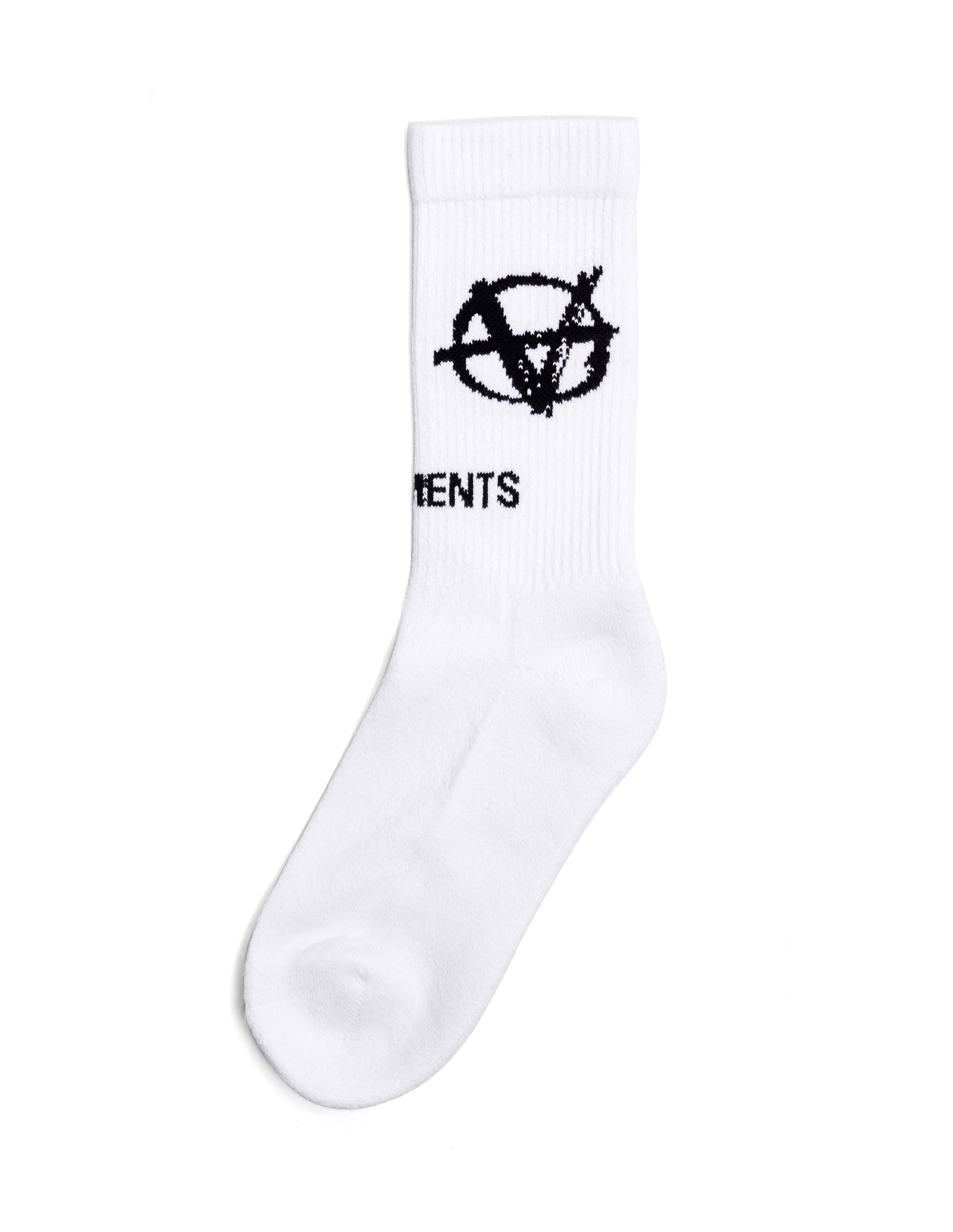 Высокие белые носки с логотипом - Vetements UAH21HO938/wht Фото 2