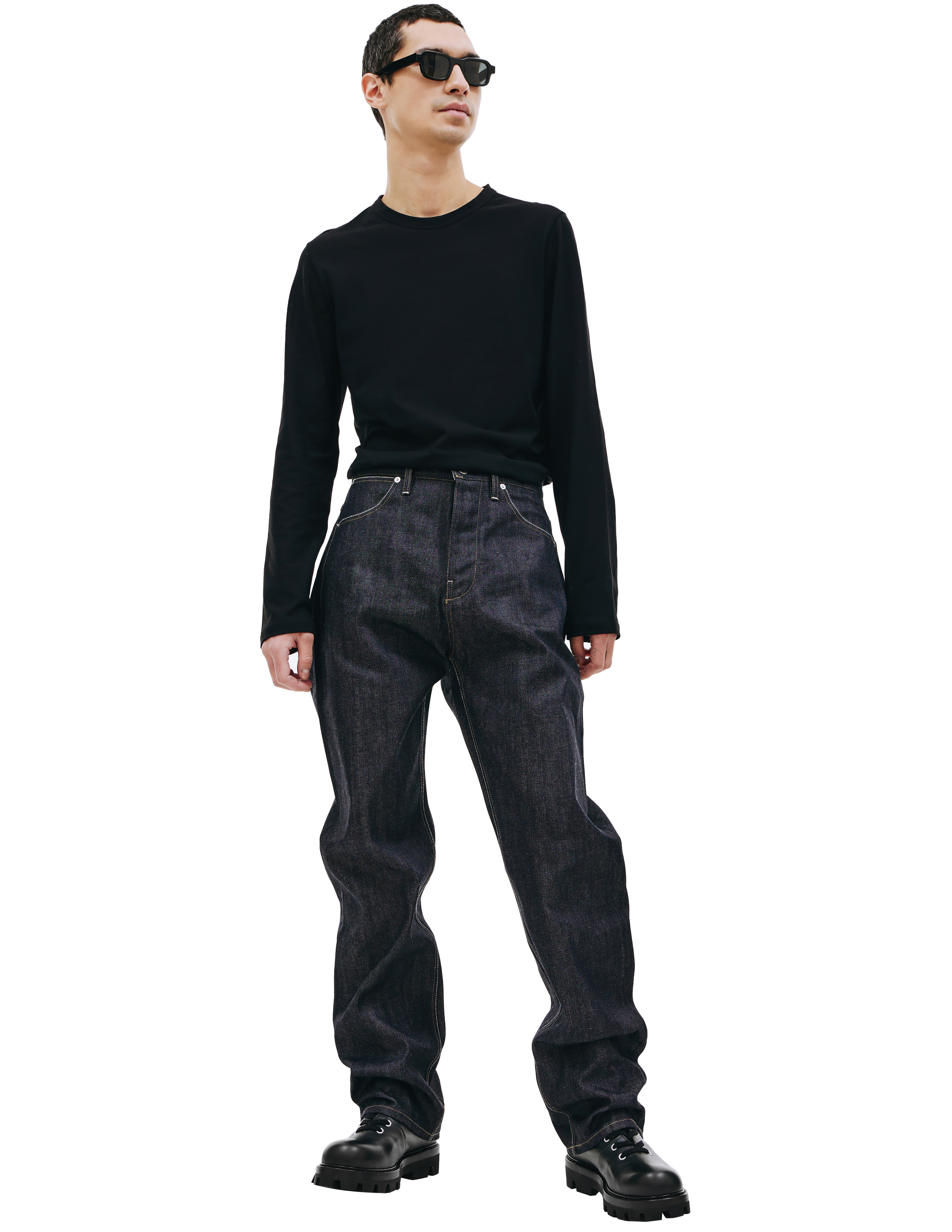 Прямые джинсы с патчем Jil Sander J23KA0102/J45041/405/fw23, размер 30;31;32