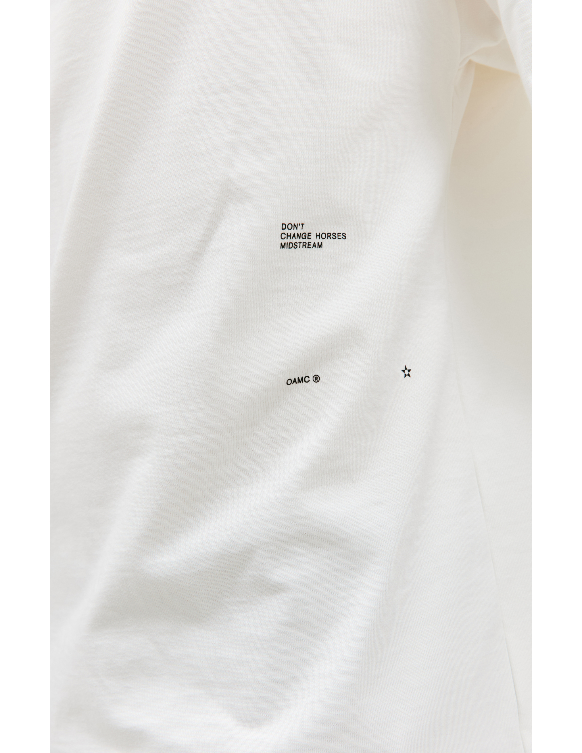 Белая футболка с шелковым патчем OAMC 24E28OAJ33/COT00912/101, размер M;L 24E28OAJ33/COT00912/101 - фото 4