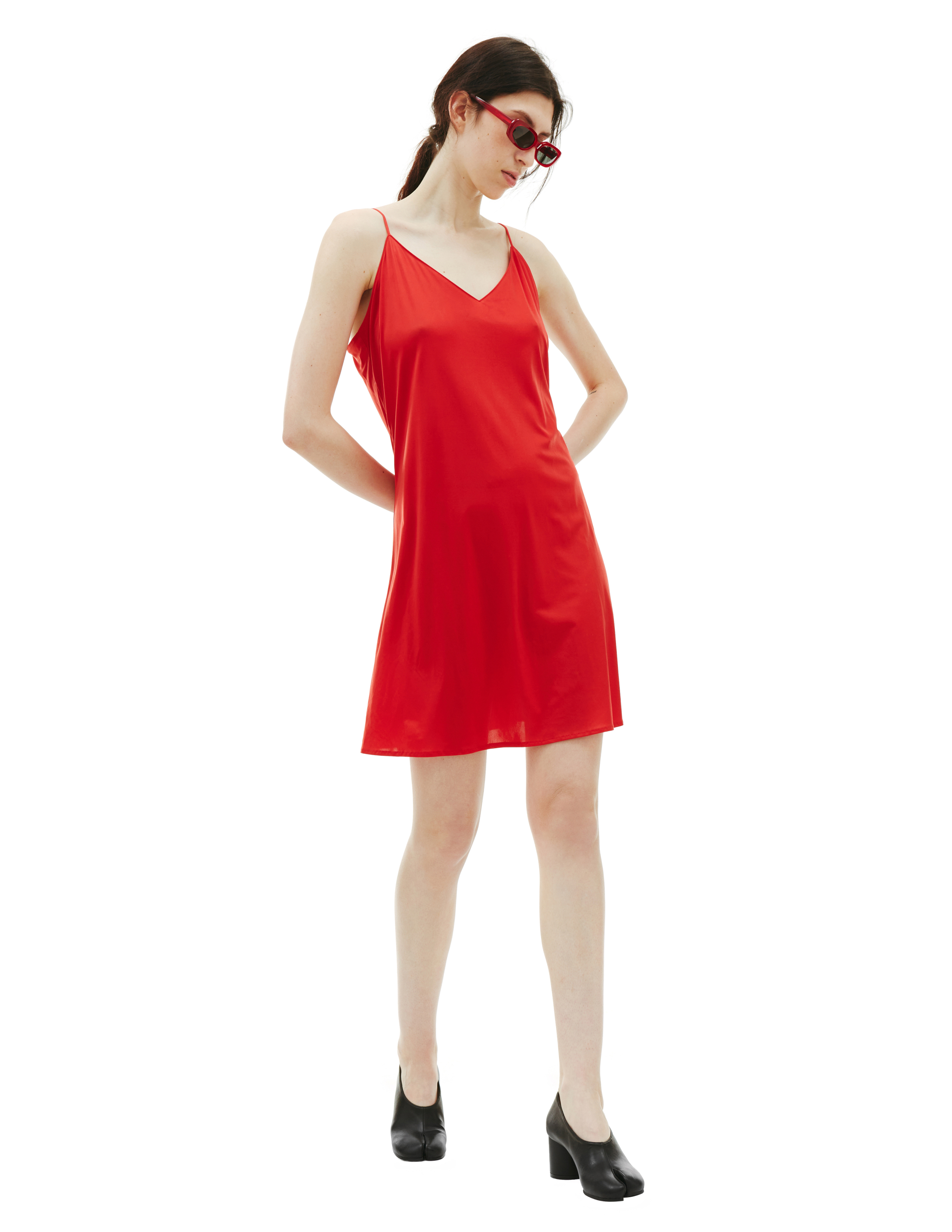 Красное платье-майка на бретельках Junya Watanabe JF-A003-051-2, размер L;M;S - фото 4