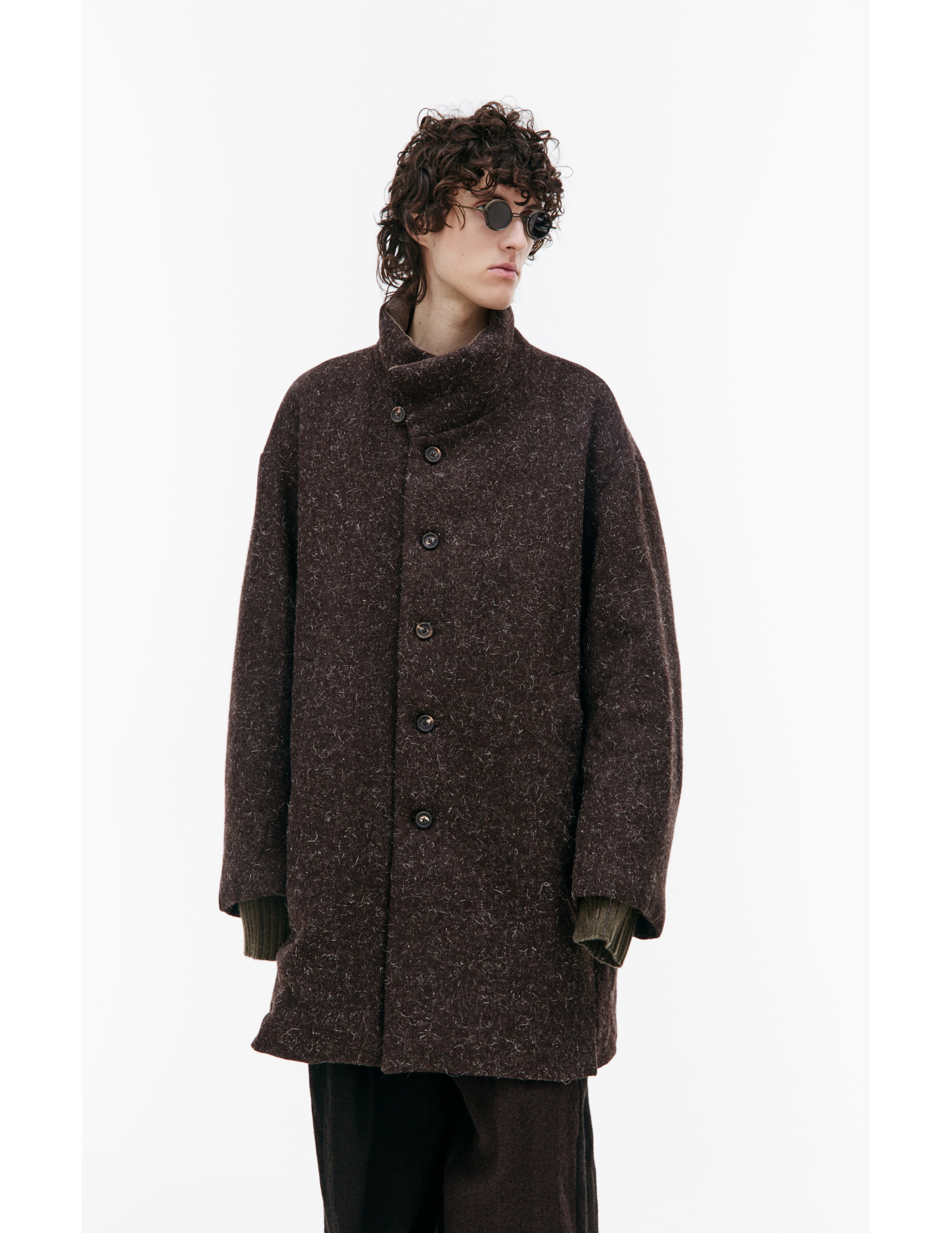 Шерстяное пальто с высоким воротником Ziggy Chen 0M2331202, размер 48;50;52 - фото 5