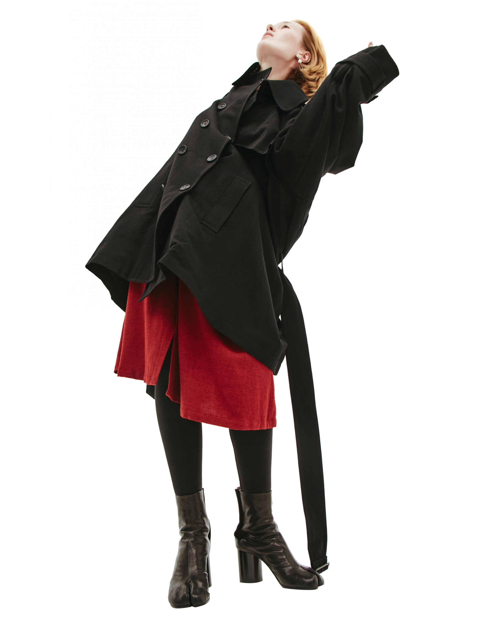 Черный тренч из шерсти - Yohji Yamamoto FX-C12-110-1 Фото 4