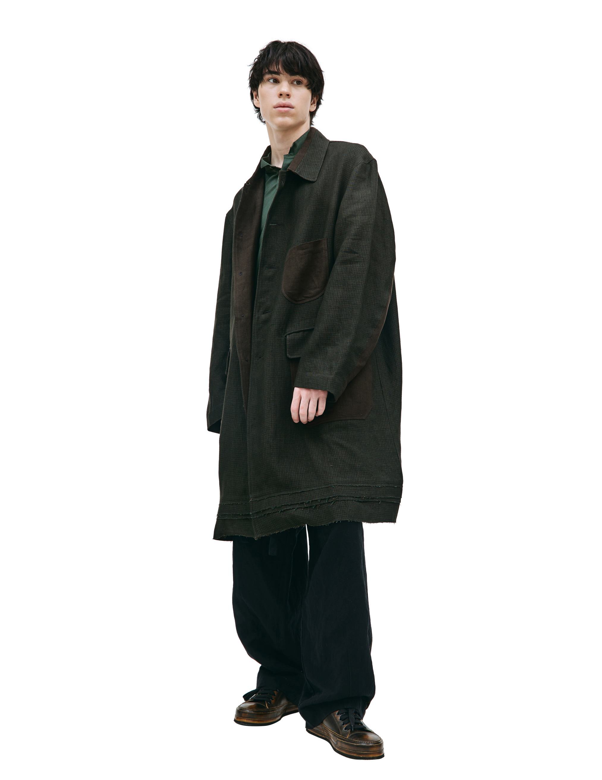 Льняное пальто в клетку Ziggy Chen 0M2311103, размер 48;50;52 - фото 4