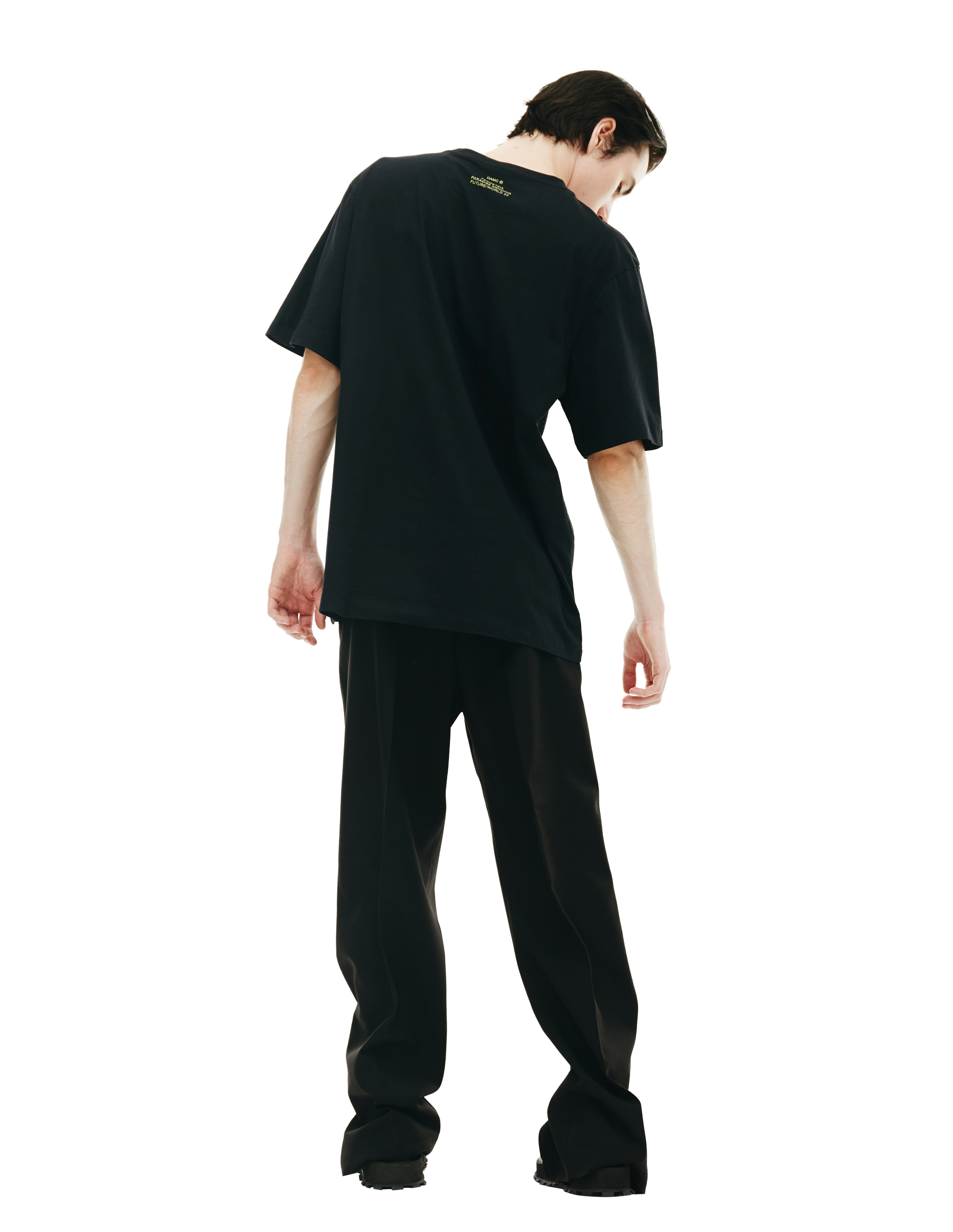Черная футболка с принтом OAMC 22A28OAJ04/COT00744/001, размер XL;L 22A28OAJ04/COT00744/001 - фото 3