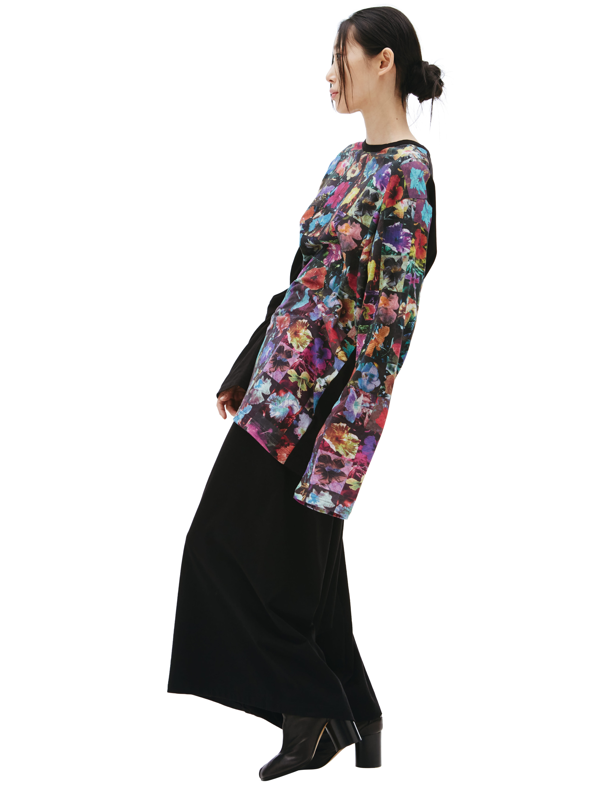 Лонгслив с цветочным принтом - Yohji Yamamoto HG-T66-271 Фото 2