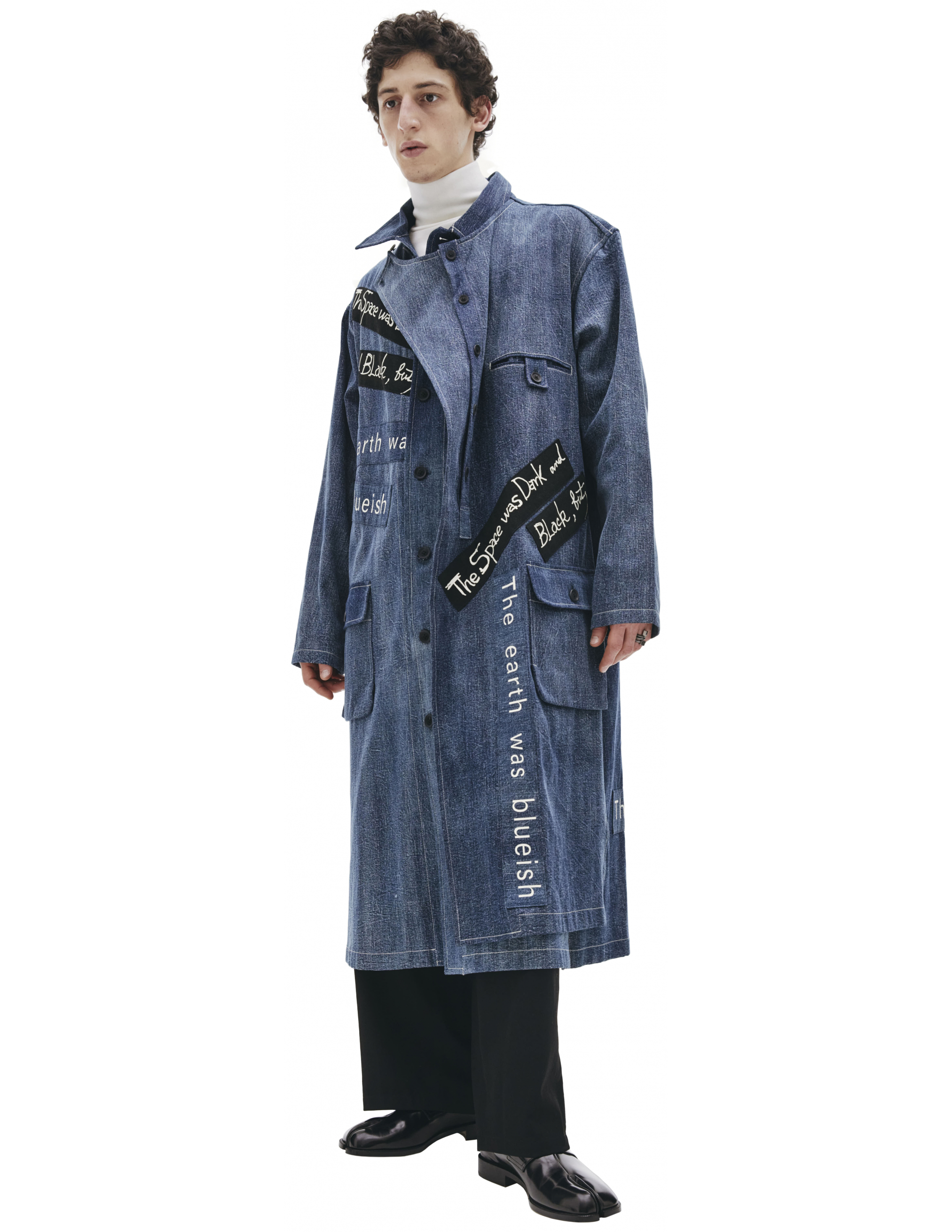 Синее джинсовое пальто Yohji Yamamoto HD-B47-005-1, размер 3