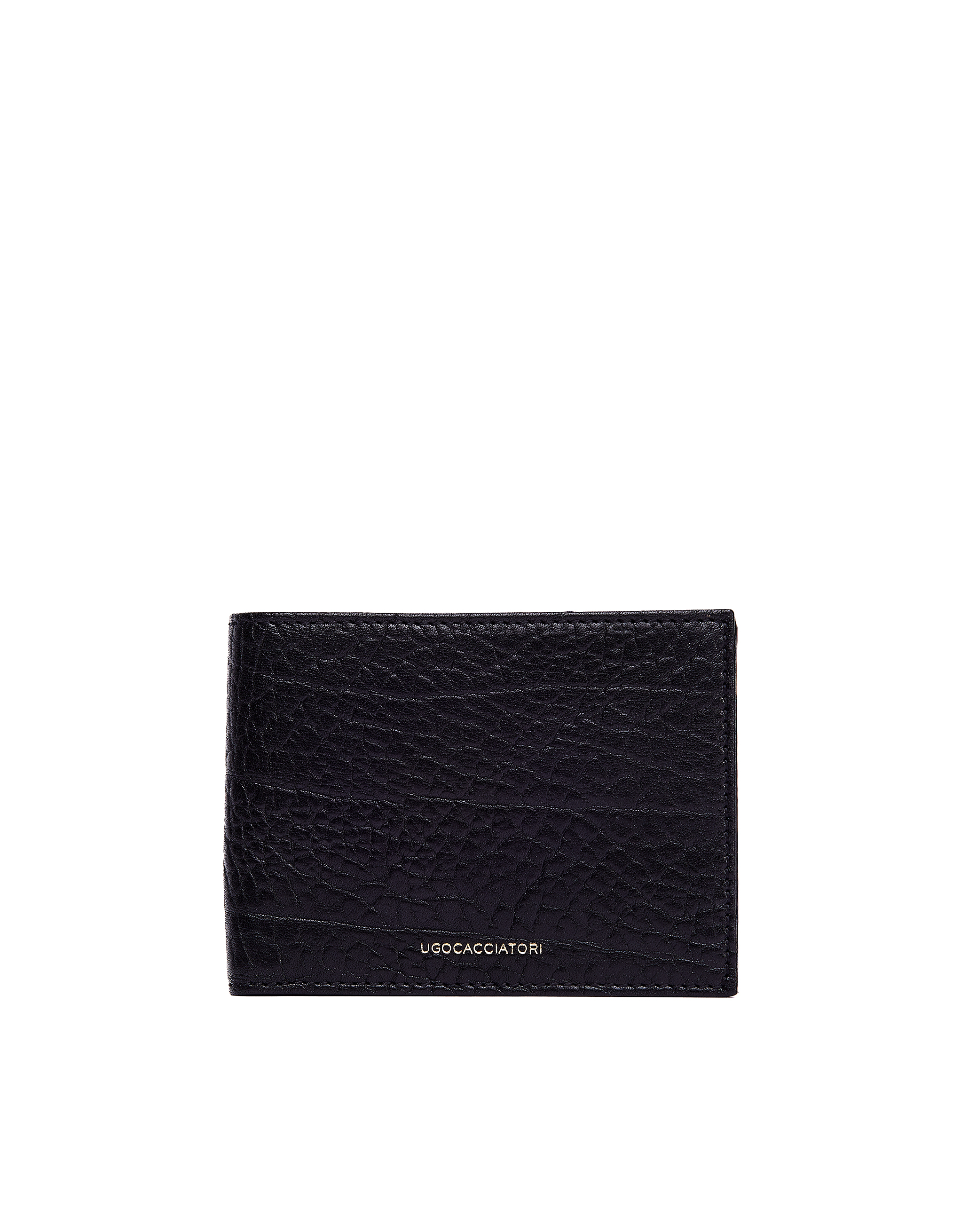 Черный кожаный кошелек Pocket Ugo Cacciatori WL141/VRN, размер One Size WL141/VRN - фото 1