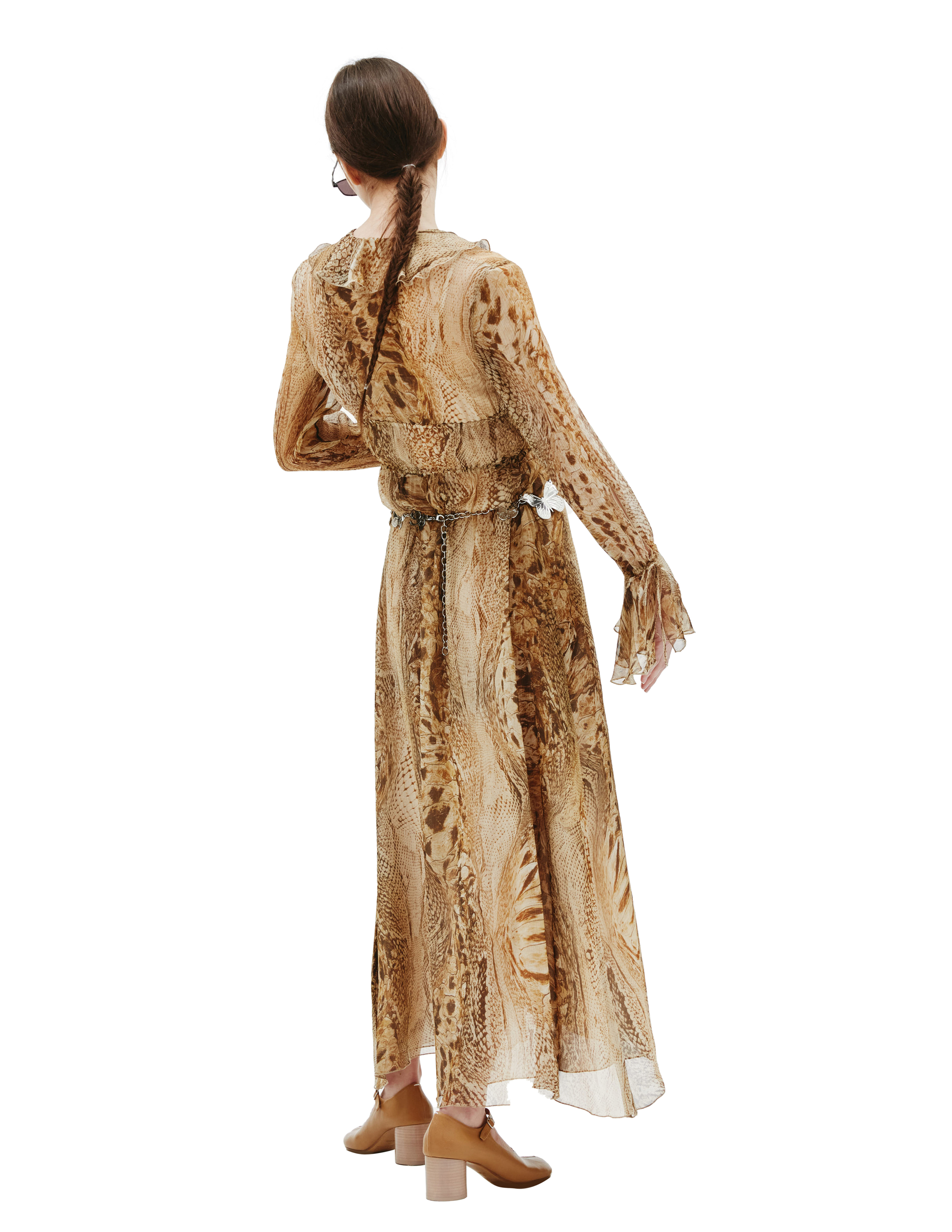 Шелковое платье с анималистичным принтом Blumarine 232/2A113A/M8335, размер 38;40 232/2A113A/M8335 - фото 3